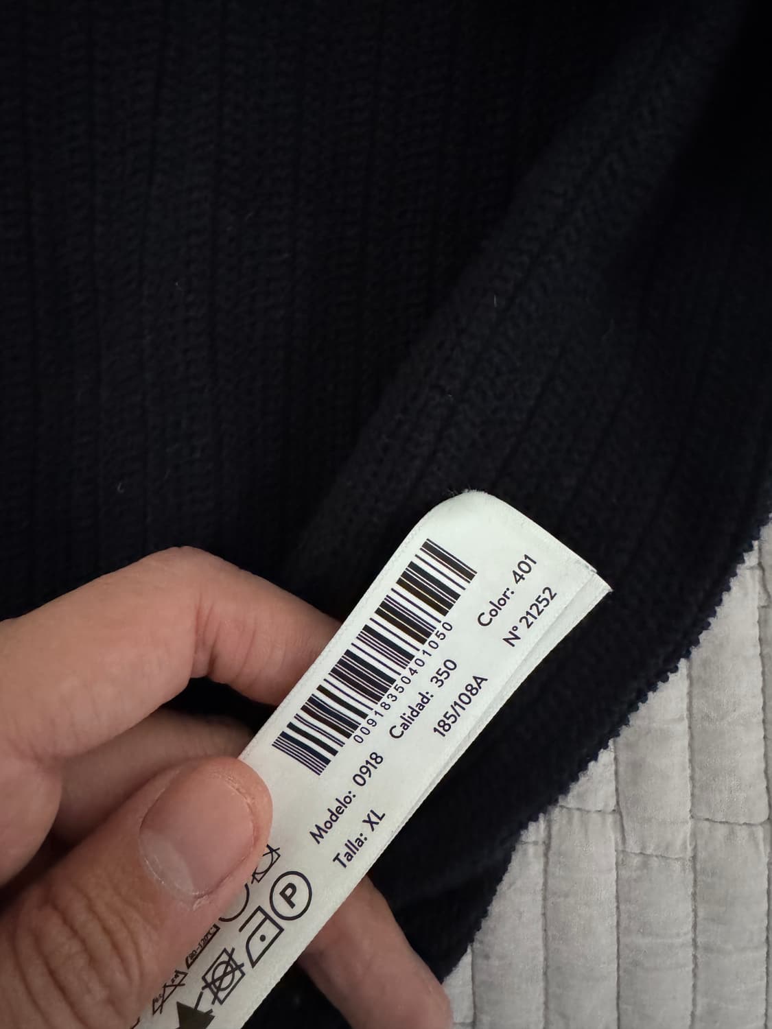 마시모두띠  / 패브릭 디테일 니트 폴로 셔츠 /  네이비 XL 상품이미지3