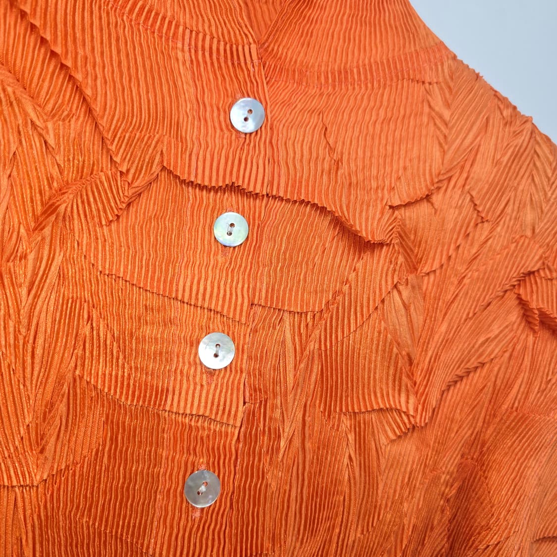 유니크 플리츠 텍스처 오렌지 셔츠 블라우스 상품이미지10
