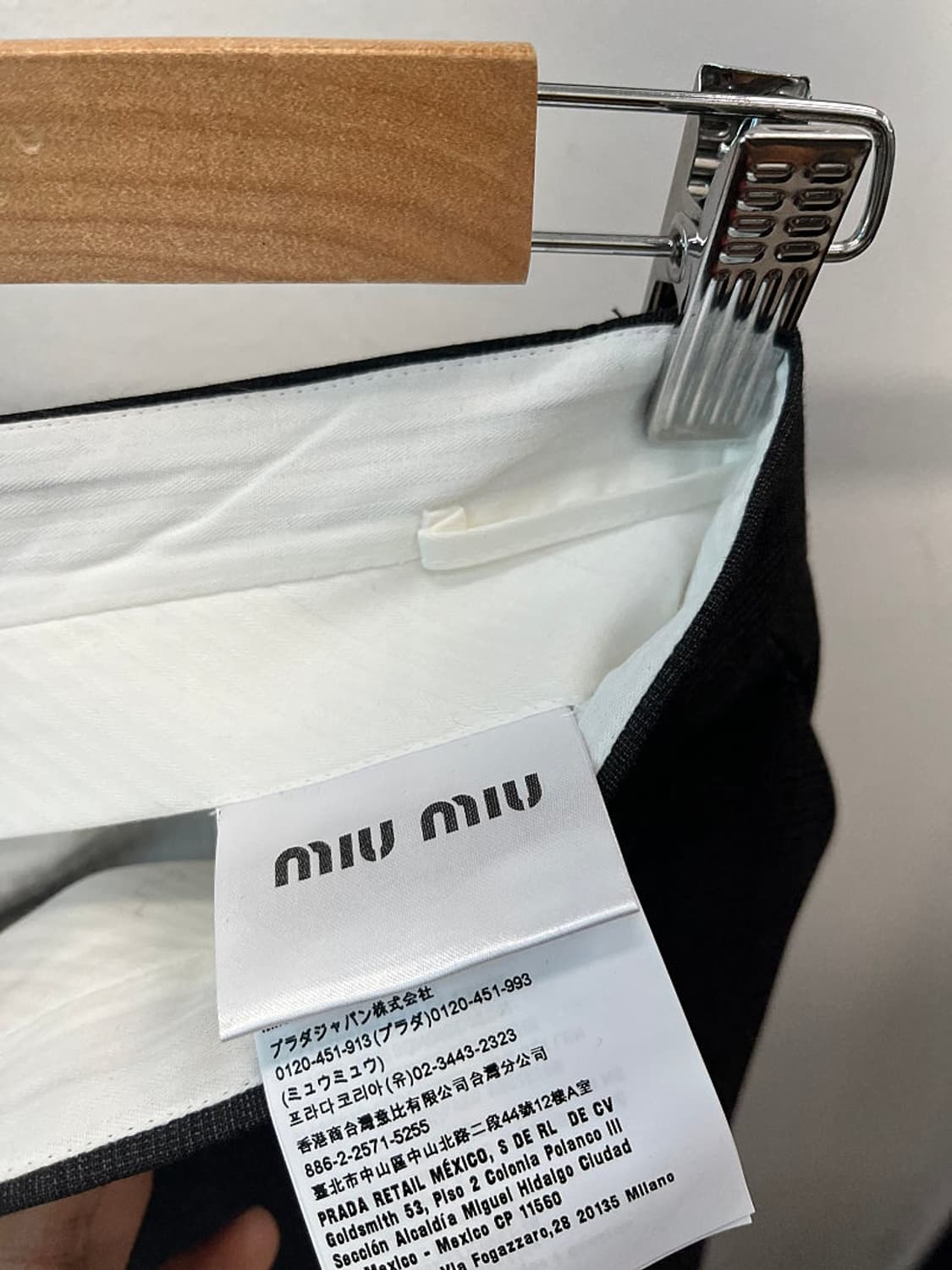 여) 미우미우 23ss 체크 와이드 슬랙스  상품이미지6