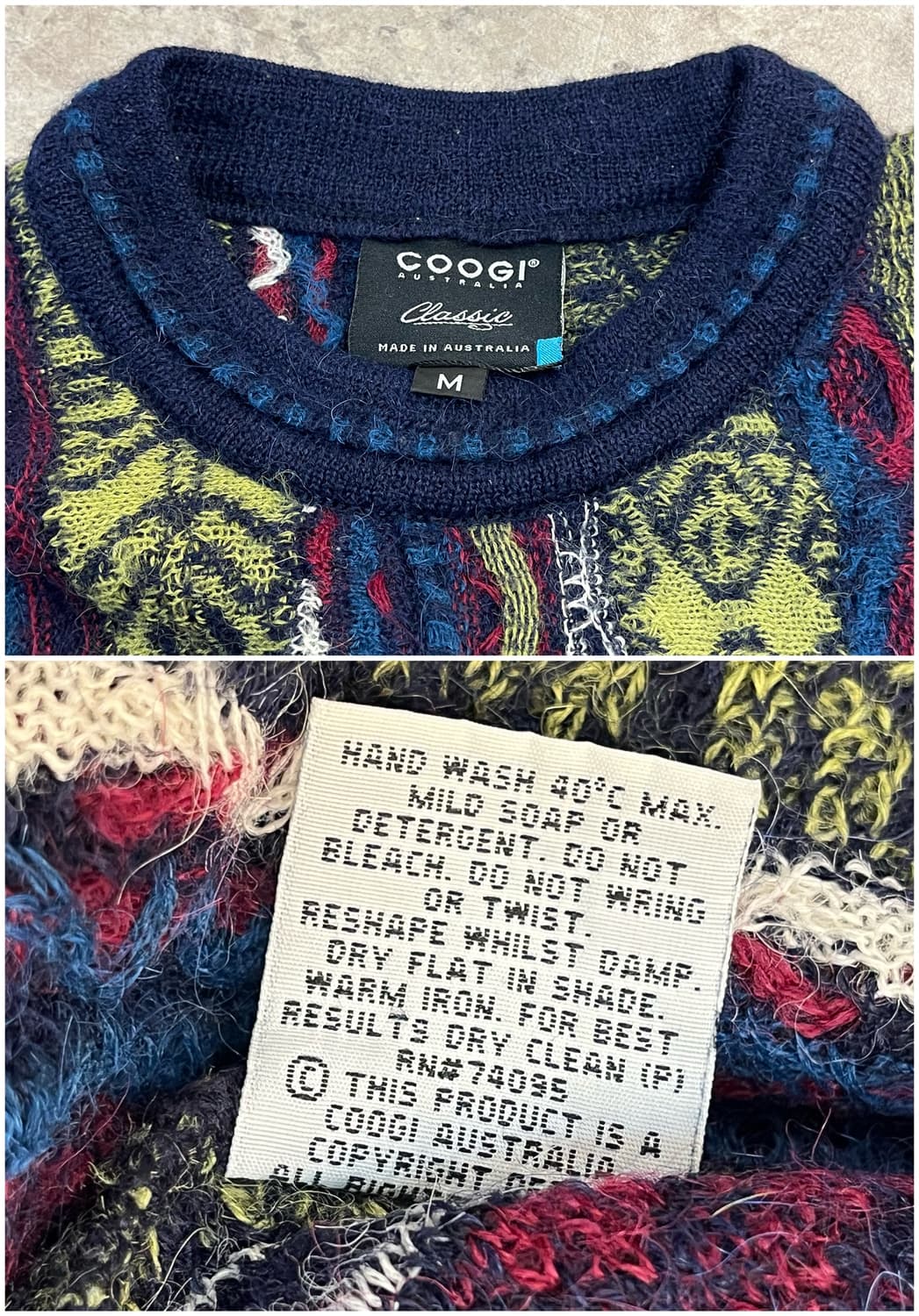 쿠지 케이블 니트 스웨터 네이비 M #csz2761 상품이미지3