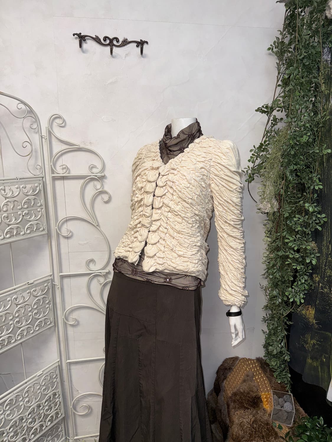 MINE ivory suede draped shirring jacket  상품이미지8