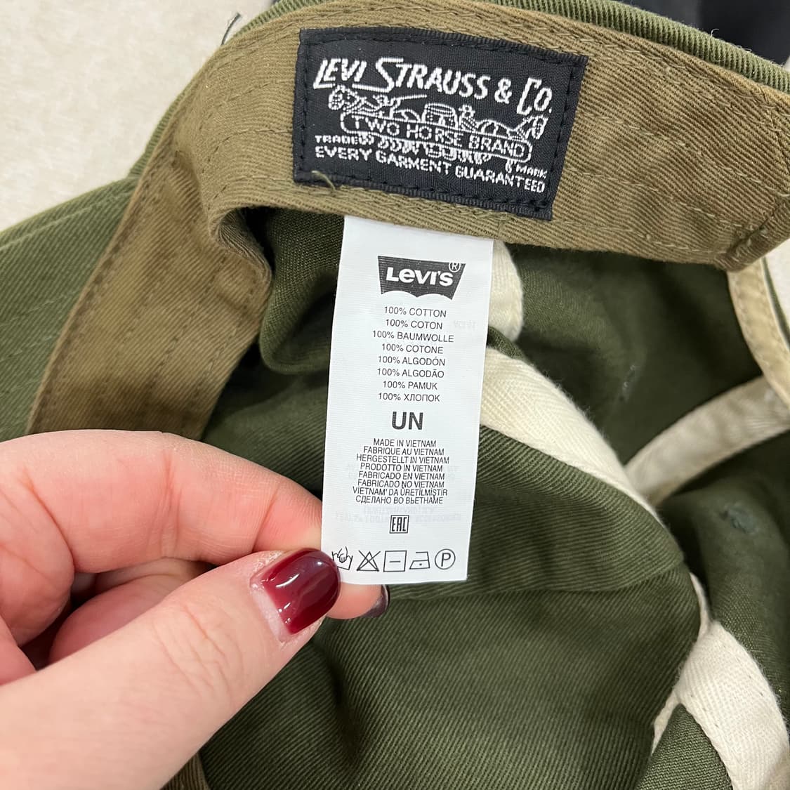 [F] 리바이스 아미 코튼 카키 볼캡 모자 0108M1 상품이미지3