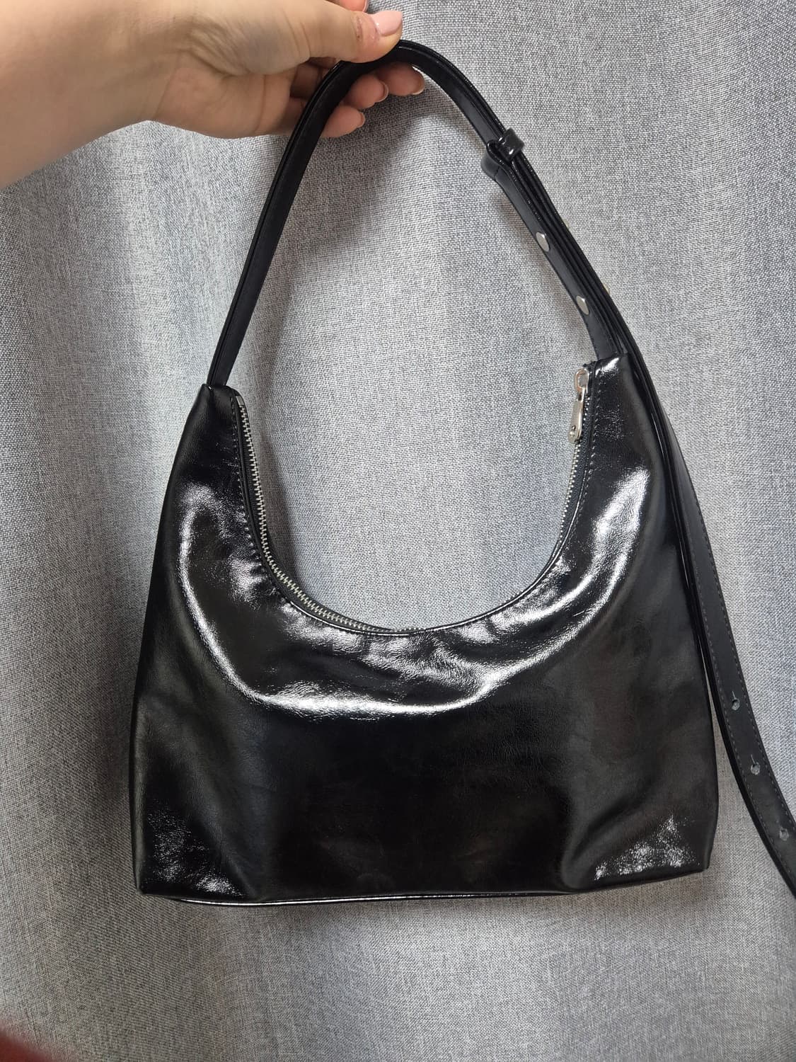 🖤ECRIT 유광 블랙 숄더백/크로스 투웨이백 상품이미지4