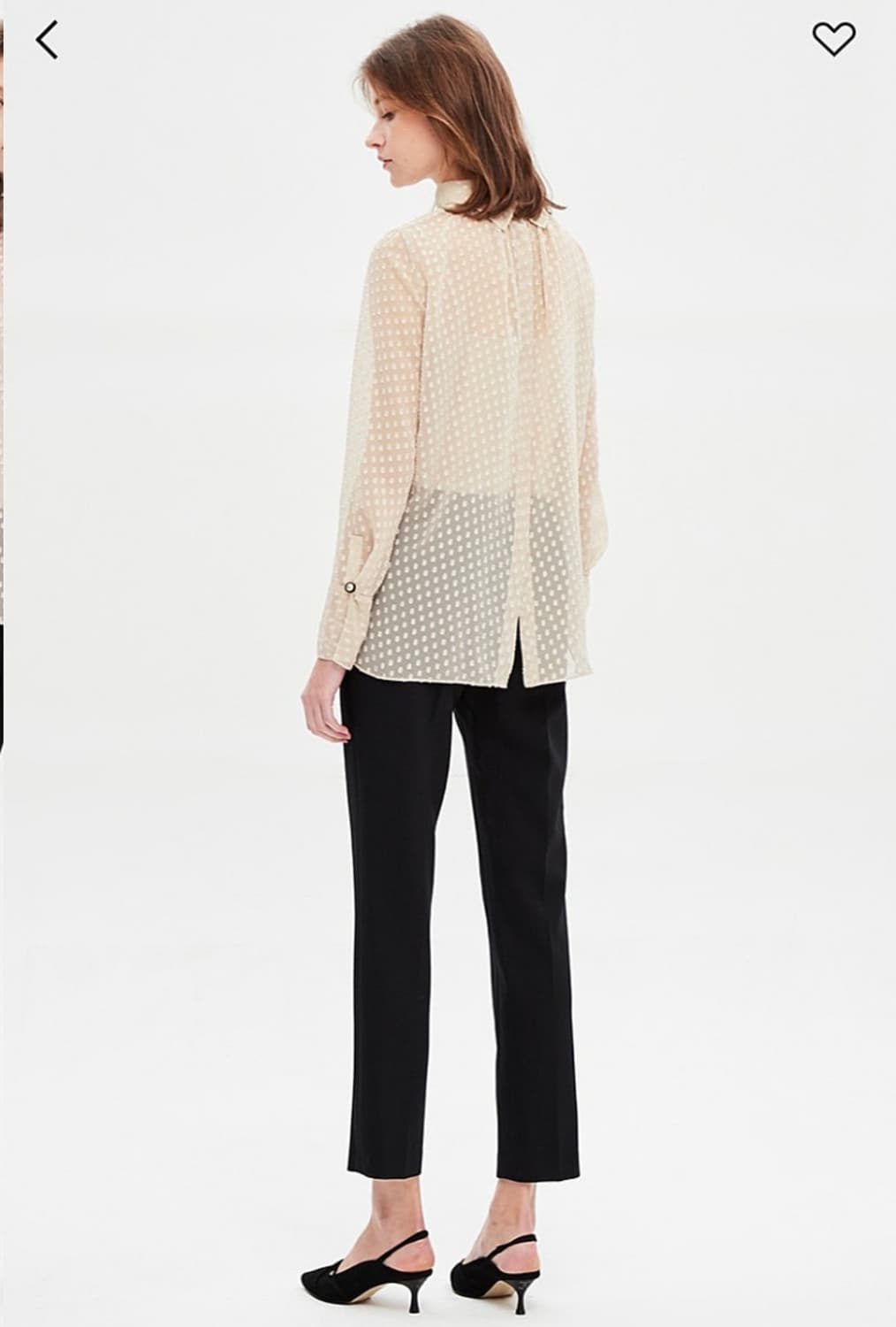 타임 번아웃 도트 시스루 블라우스 프리사이즈 상품이미지2