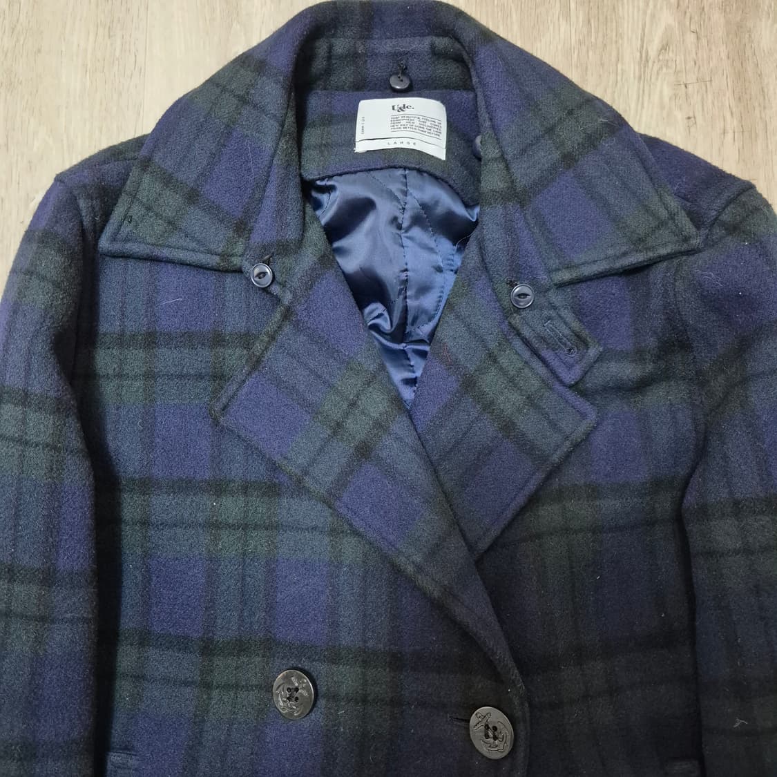 유앤엘씨 남성 울 체크 더플코트  상품이미지2