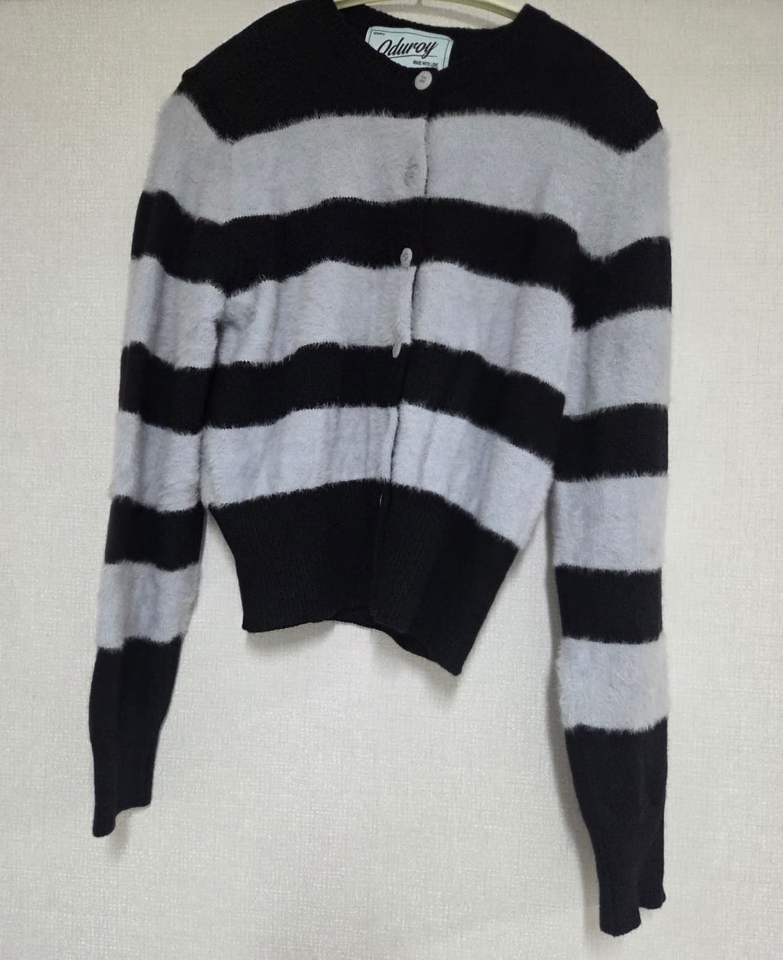 Qduroy Fluffy Knit Cardigan - Sky 상품이미지4