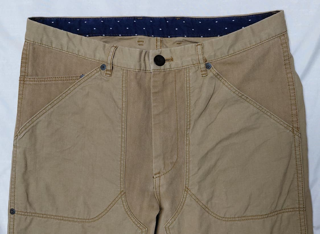 [L] R.NEWBOLD 알뉴볼드 파라핀 가공 헤링본 워크 팬츠 (카멜) 상품이미지1