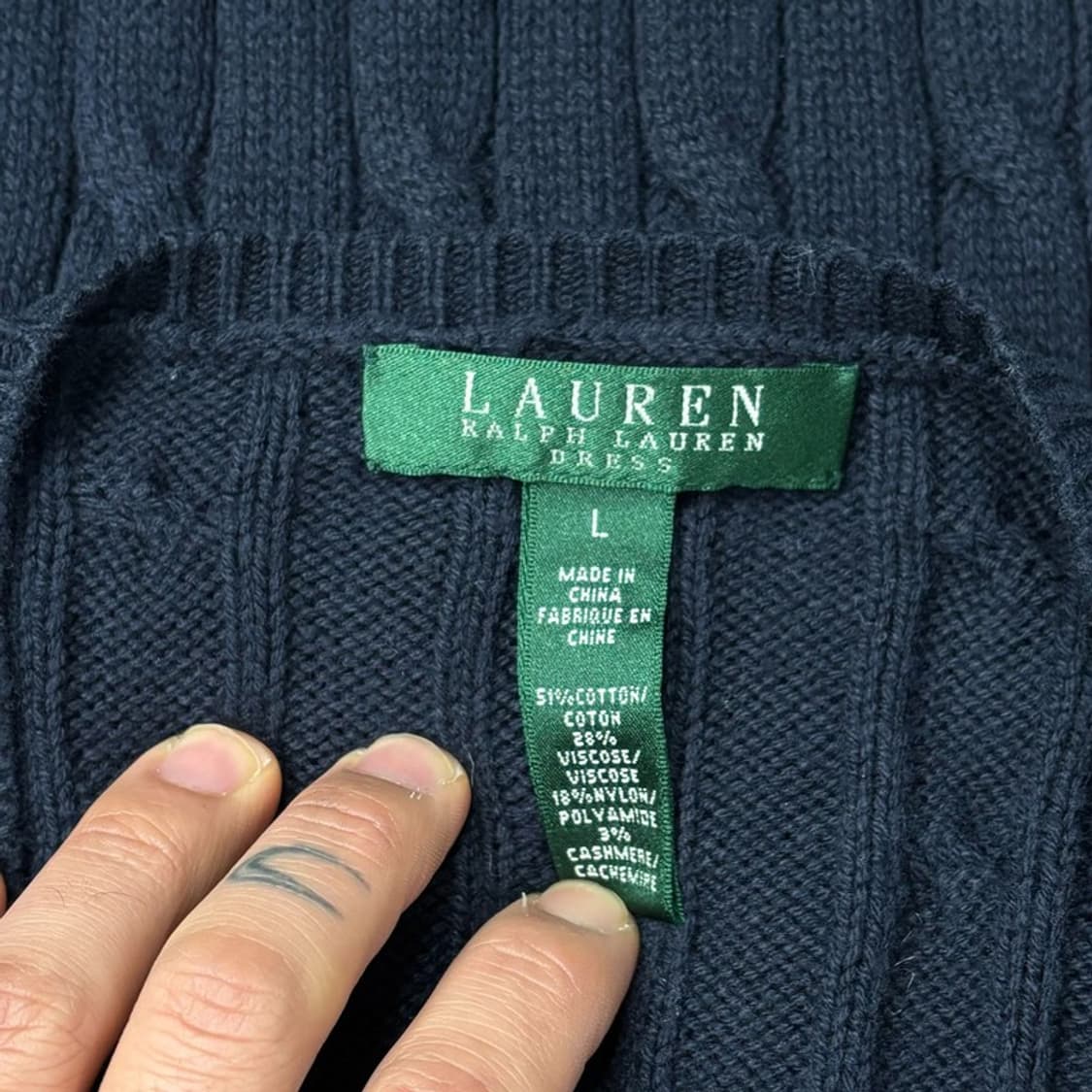 폴로 랄프로렌 레더패치 니트 원피스 V0538 상품이미지6