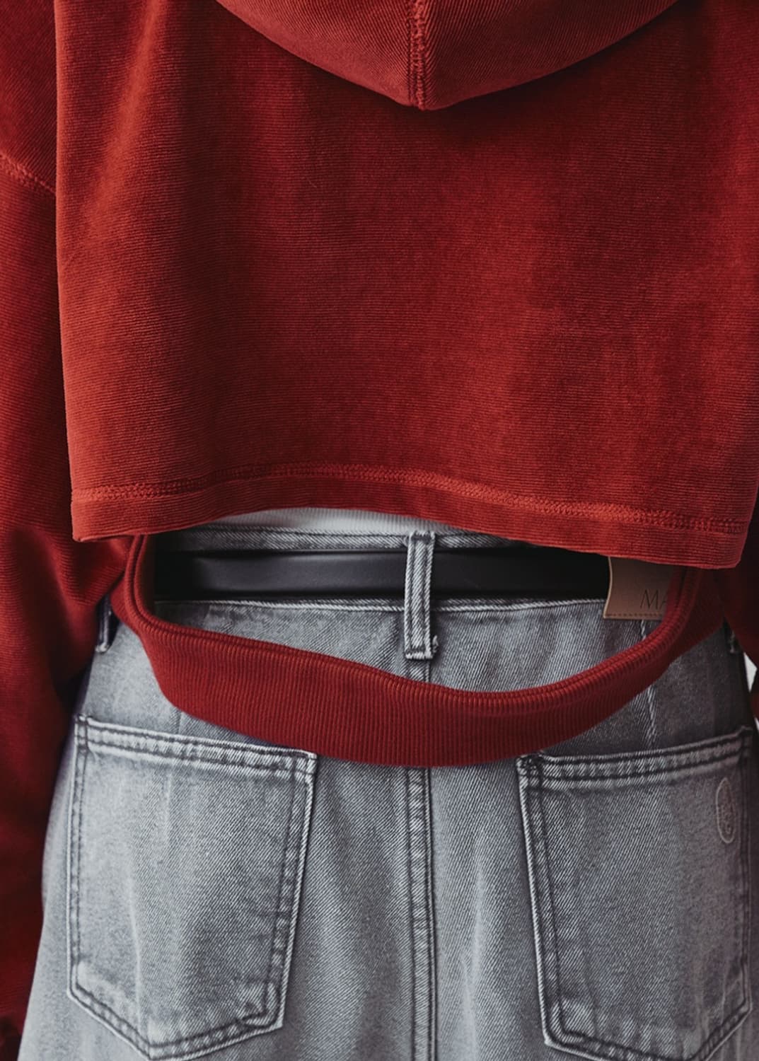 메그제이 벨벳 크롭 후드집업 상품이미지5