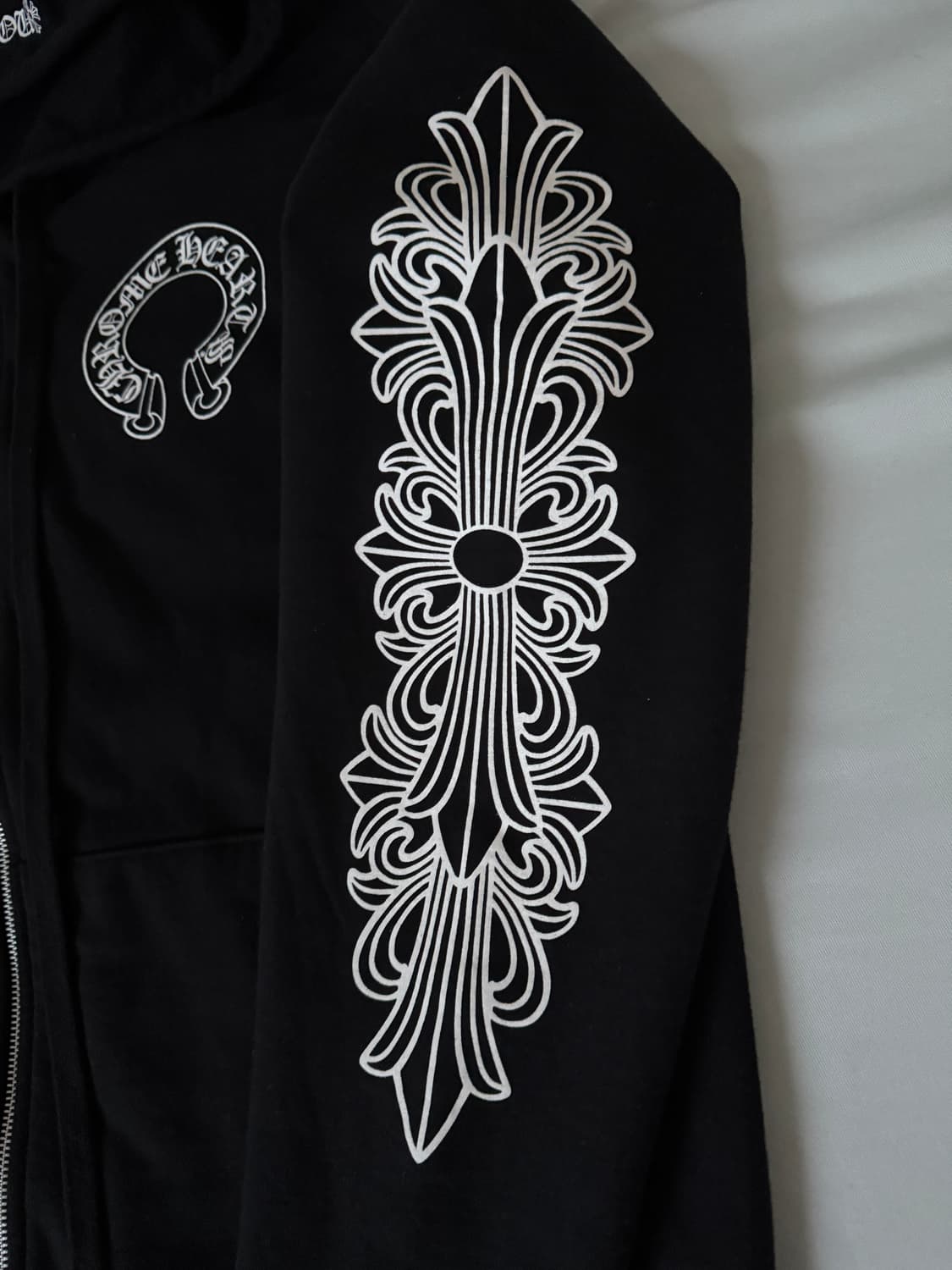 크롬하츠 플로랄 홀스슈 퍽 유 로고 후드집업 L사이즈 상품이미지3