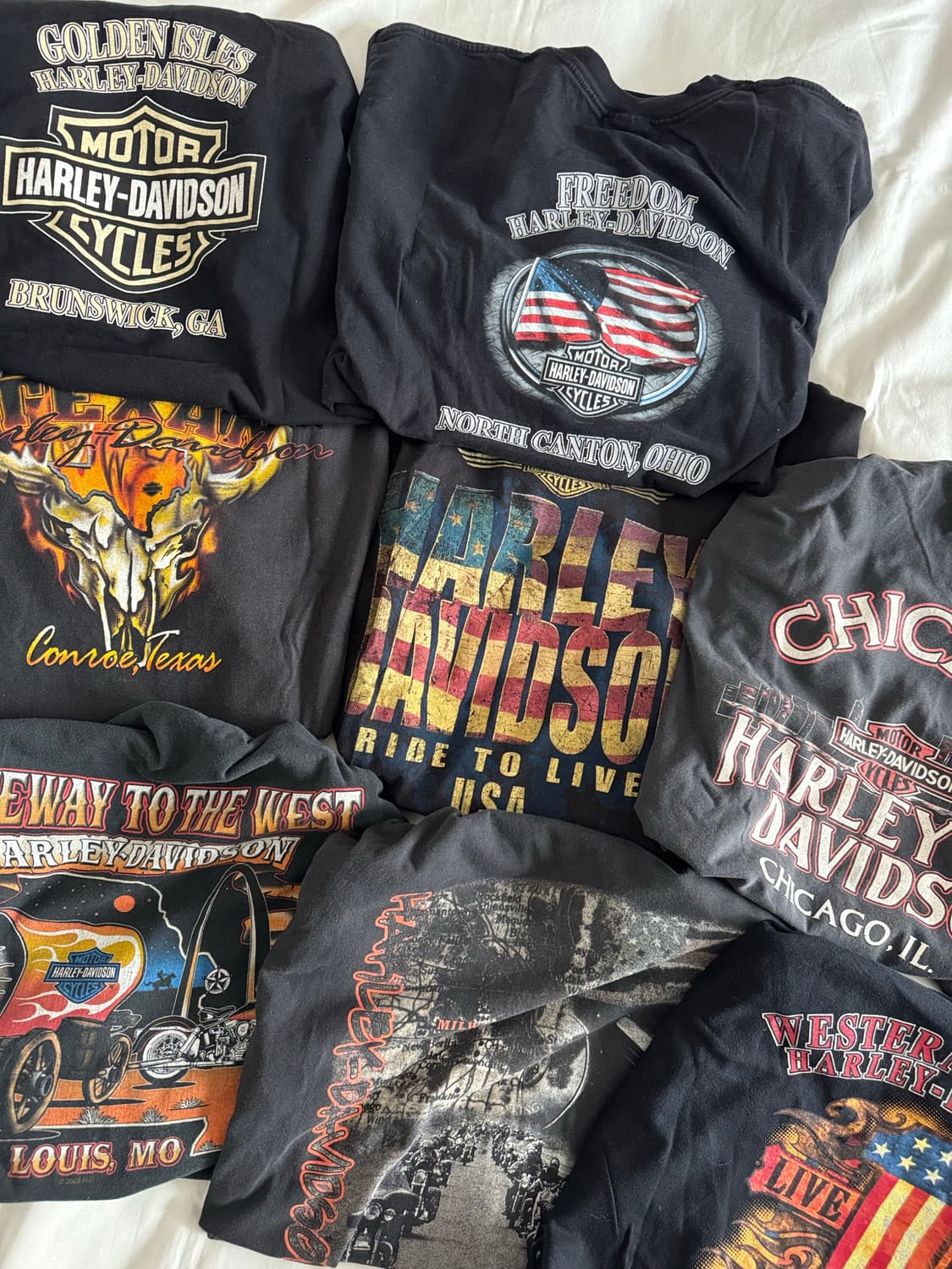 ⚠️ Drop 예정 빈티지 할리데이비슨 리프린팅 티셔츠 상품이미지1