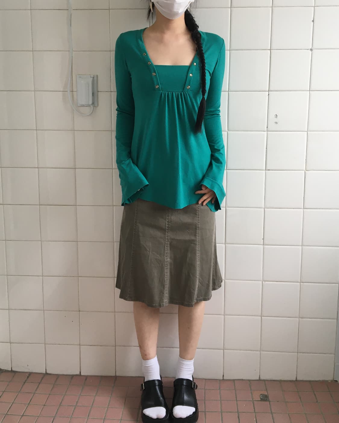 Button point unbalanced sleeve 상품이미지7