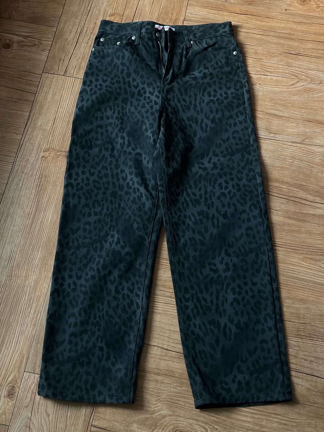 오피쉬 와이드 레오파드 바지 차콜 2 사이즈 상품이미지2