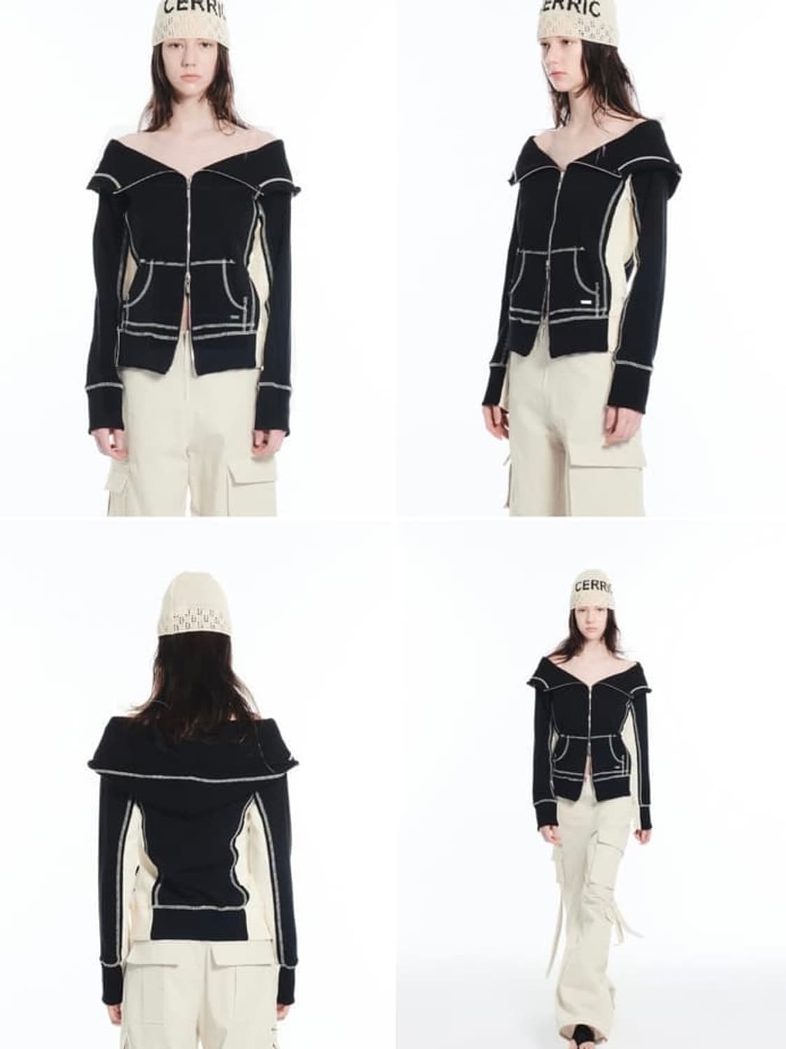 세릭 컷아웃 오프숄더 후드집업 (뉴진스 하니 착용) 상품이미지2