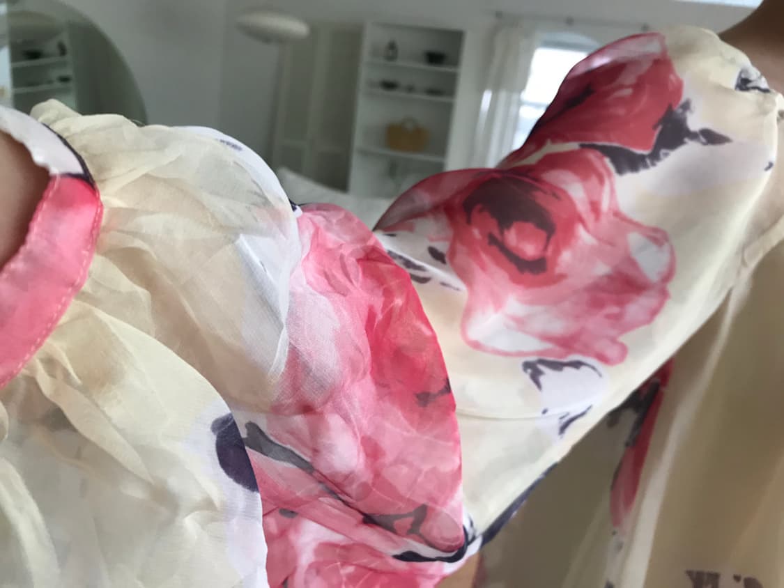 vintage off-shoulder pattern blouse 상품이미지4