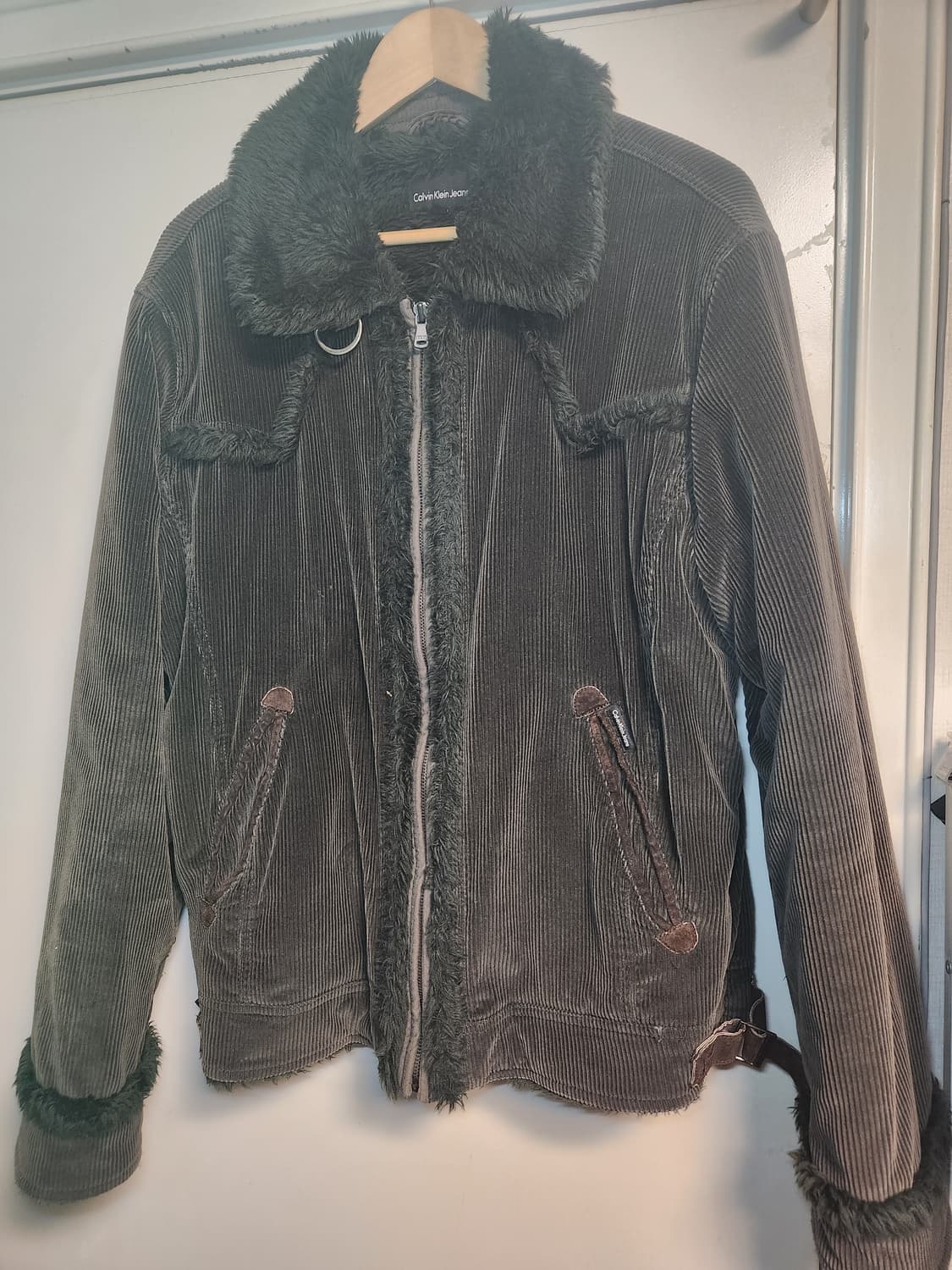 00s 캘빈클라인 시어링 코듀로이 무스탕 XL 상품이미지1