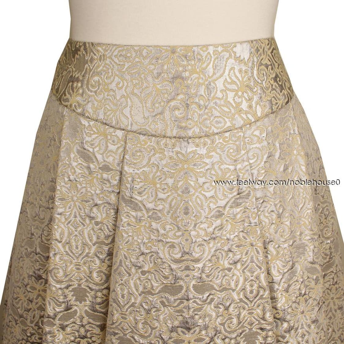 TSE 실버&골드 메탈릭 패턴 플레어 주름 스커트(XXS) 상품이미지6