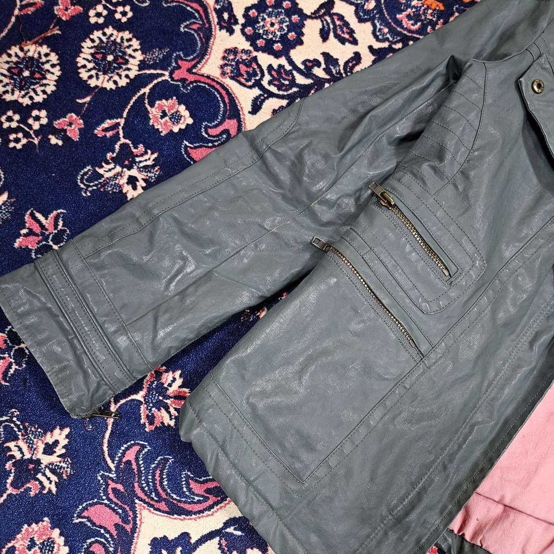 쟈딕앤볼테르 그레이 왁싱 바이커 자켓 S size 상품이미지6