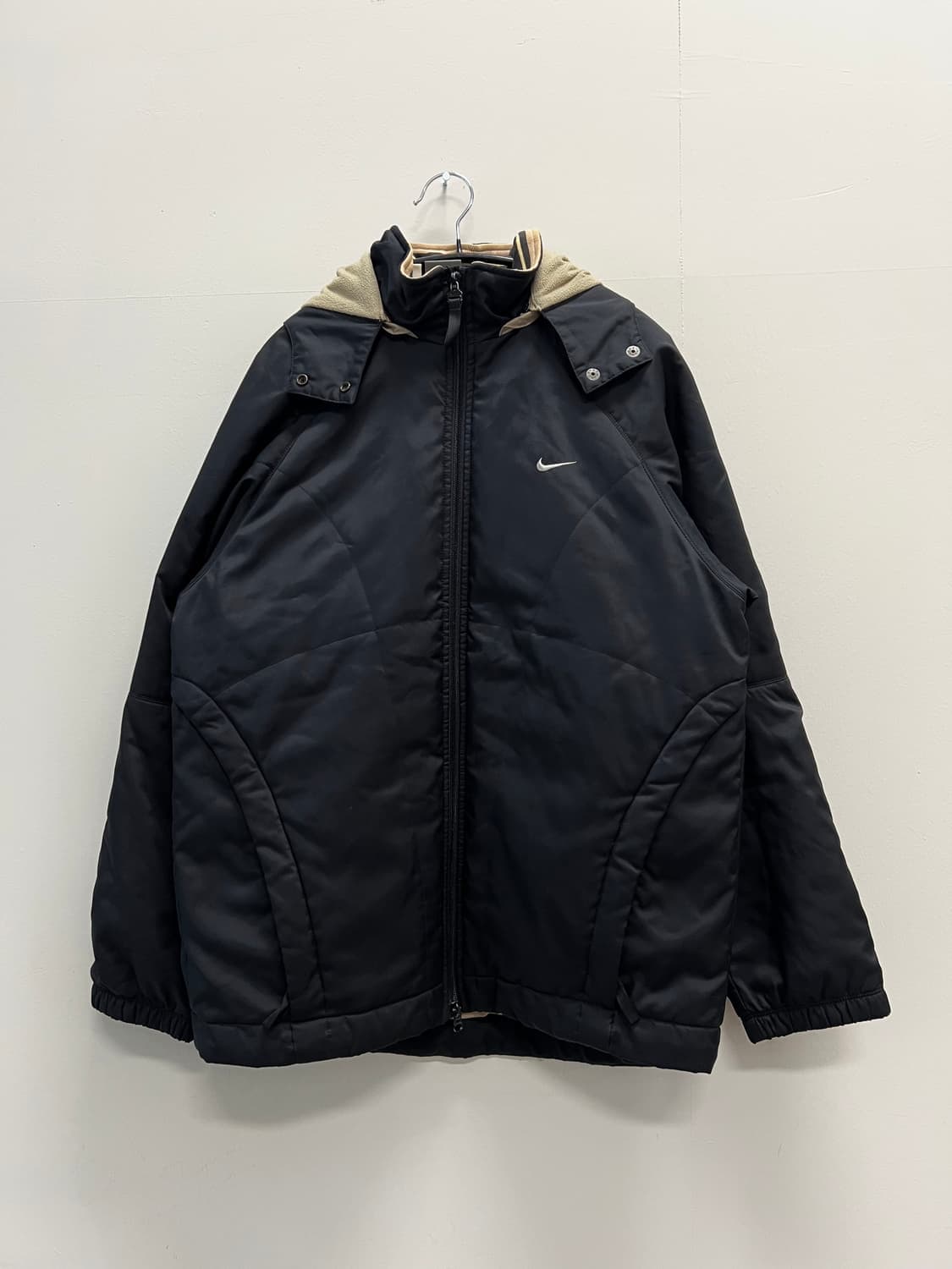(L) 나이키 우먼스 00s 올드스쿨 스우시 우븐 바람막이 자켓 블랙 상품이미지2
