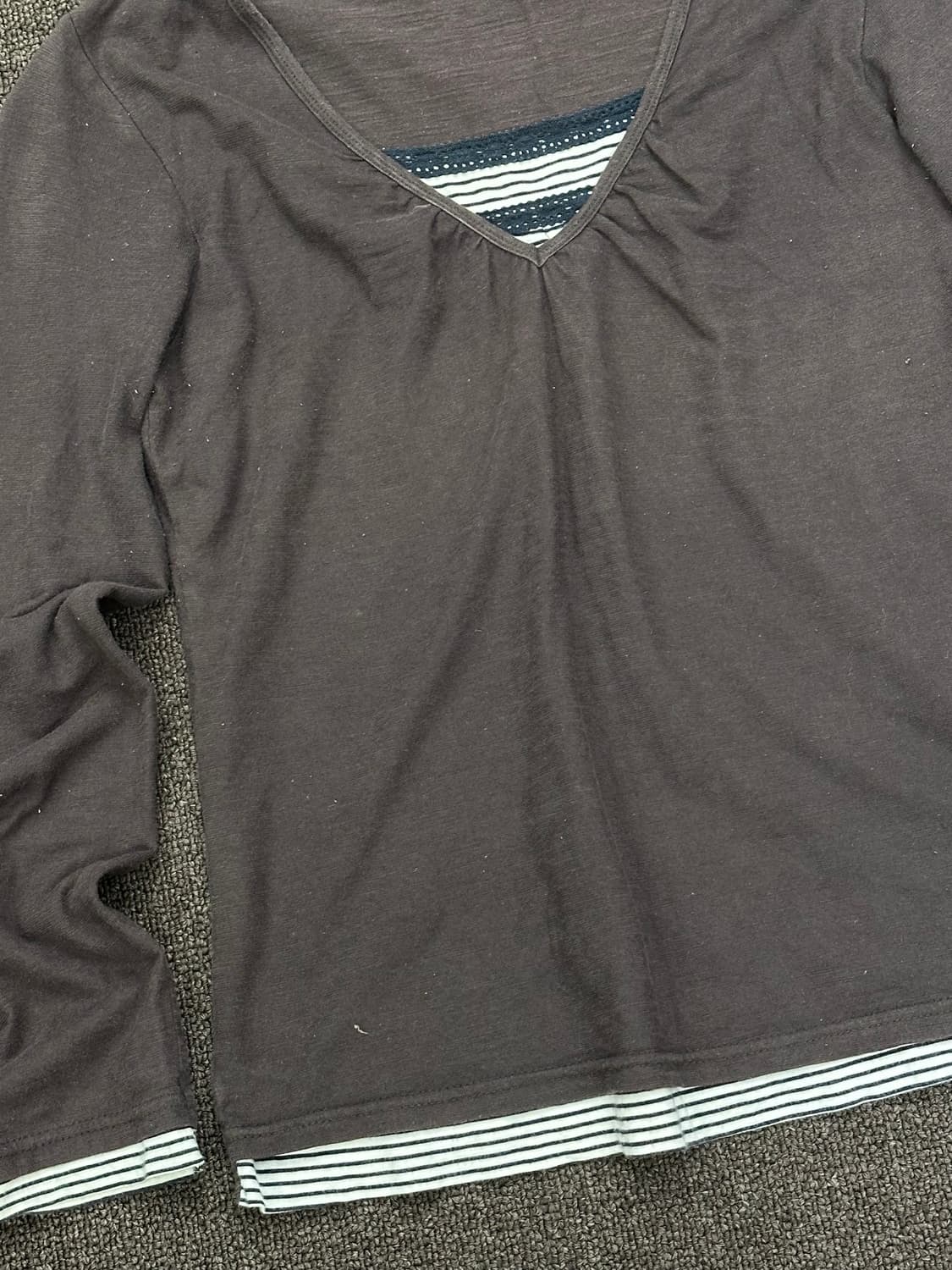 M)Japanese vintagen 여성 브라운 레이어드 롱슬리브 상품이미지3