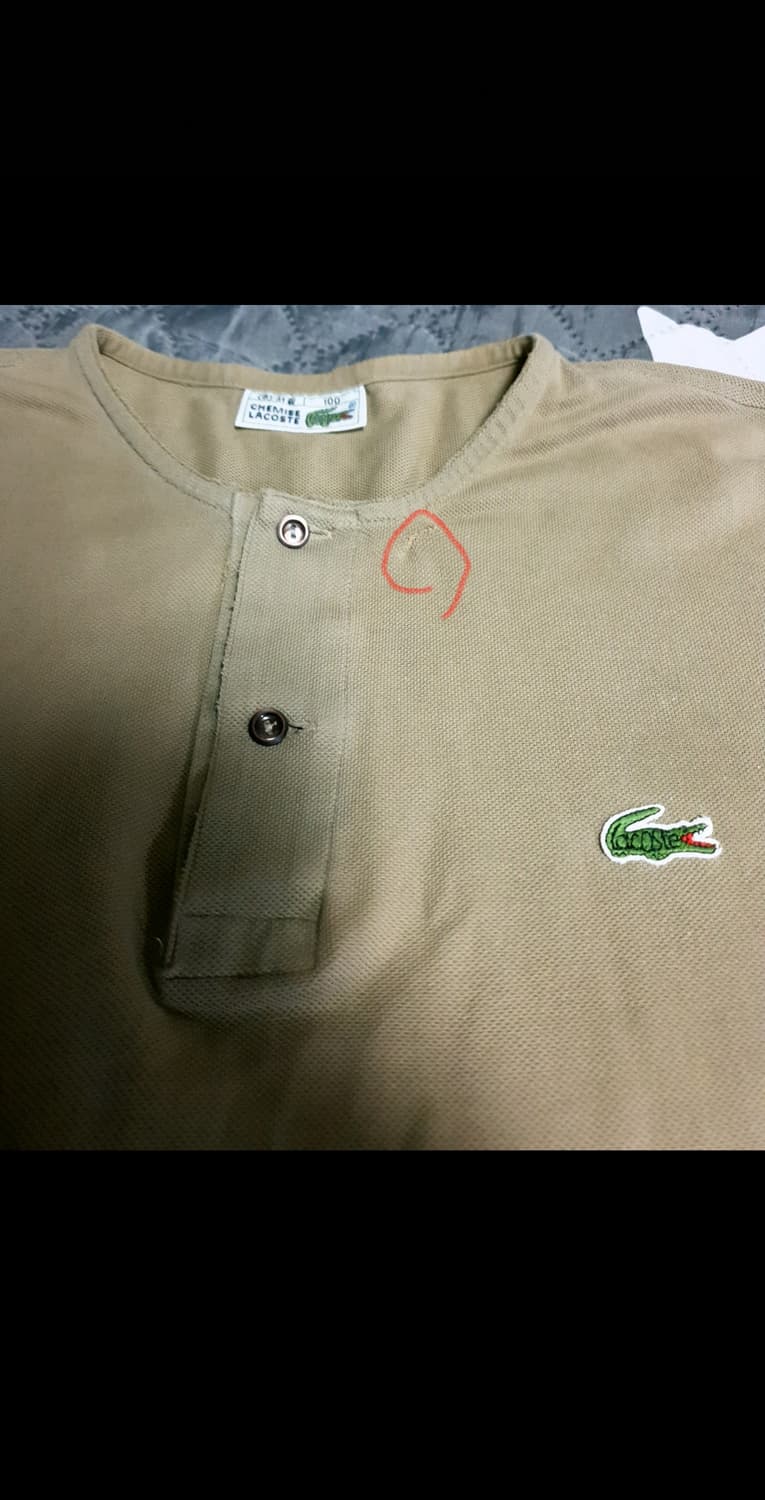 (90s) 서광 라코스테 클래식 코튼 헨리넥 긴팔 (L) 상품이미지6