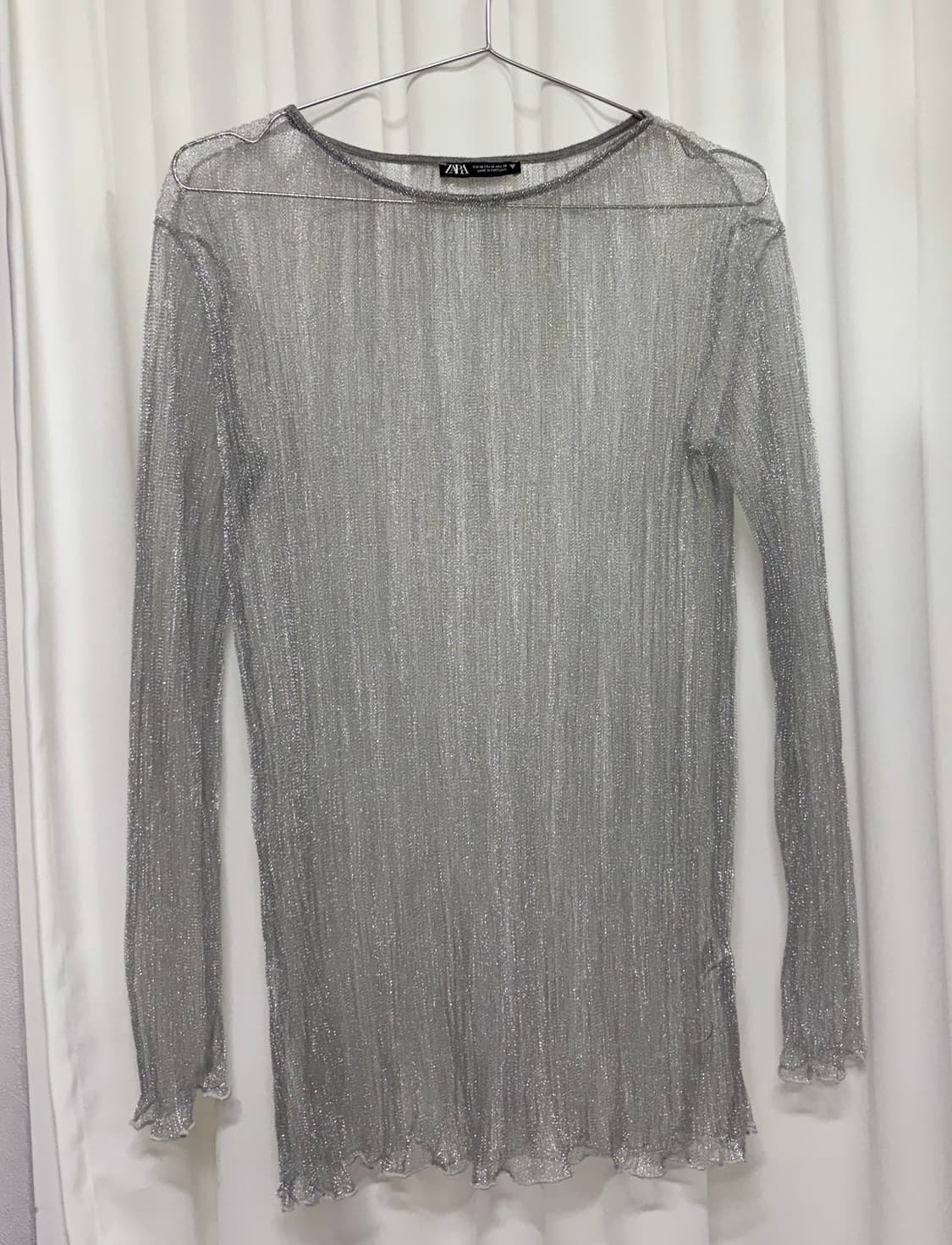 ZARA 자라 시스루 실버 레이어드용 긴팔티 상품이미지2