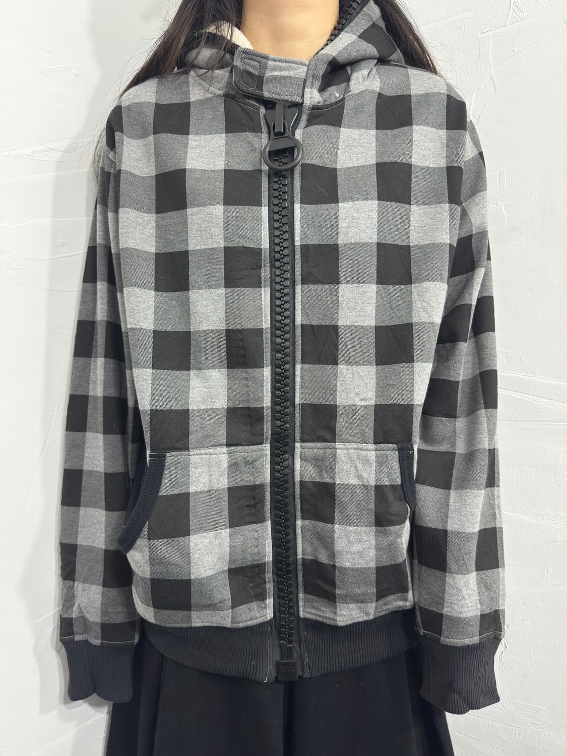 one after 99 check hood zipup 상품이미지1