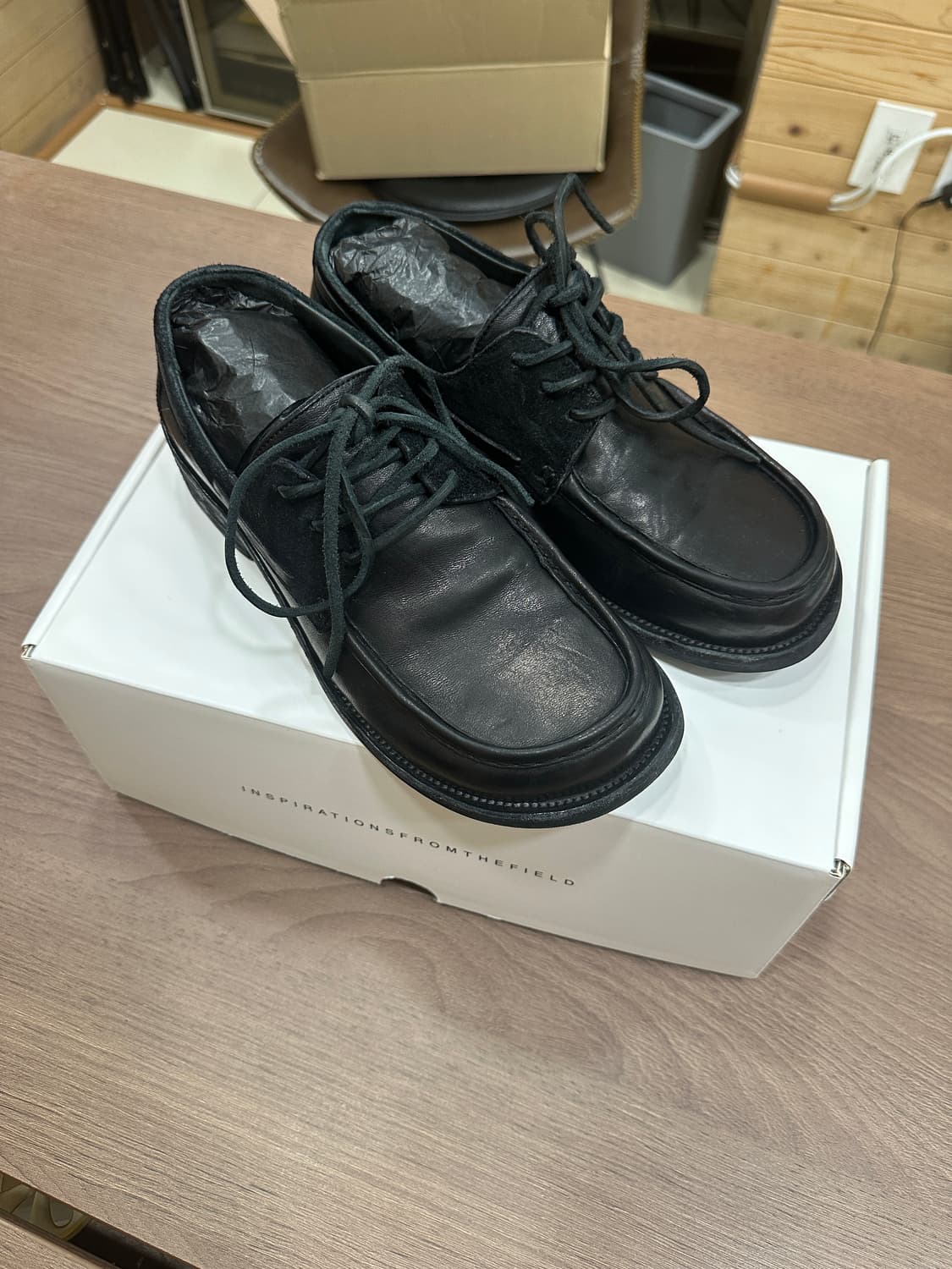 야세 해머 텀블다이 워싱레더 보트슈즈 블랙 250 상품이미지1