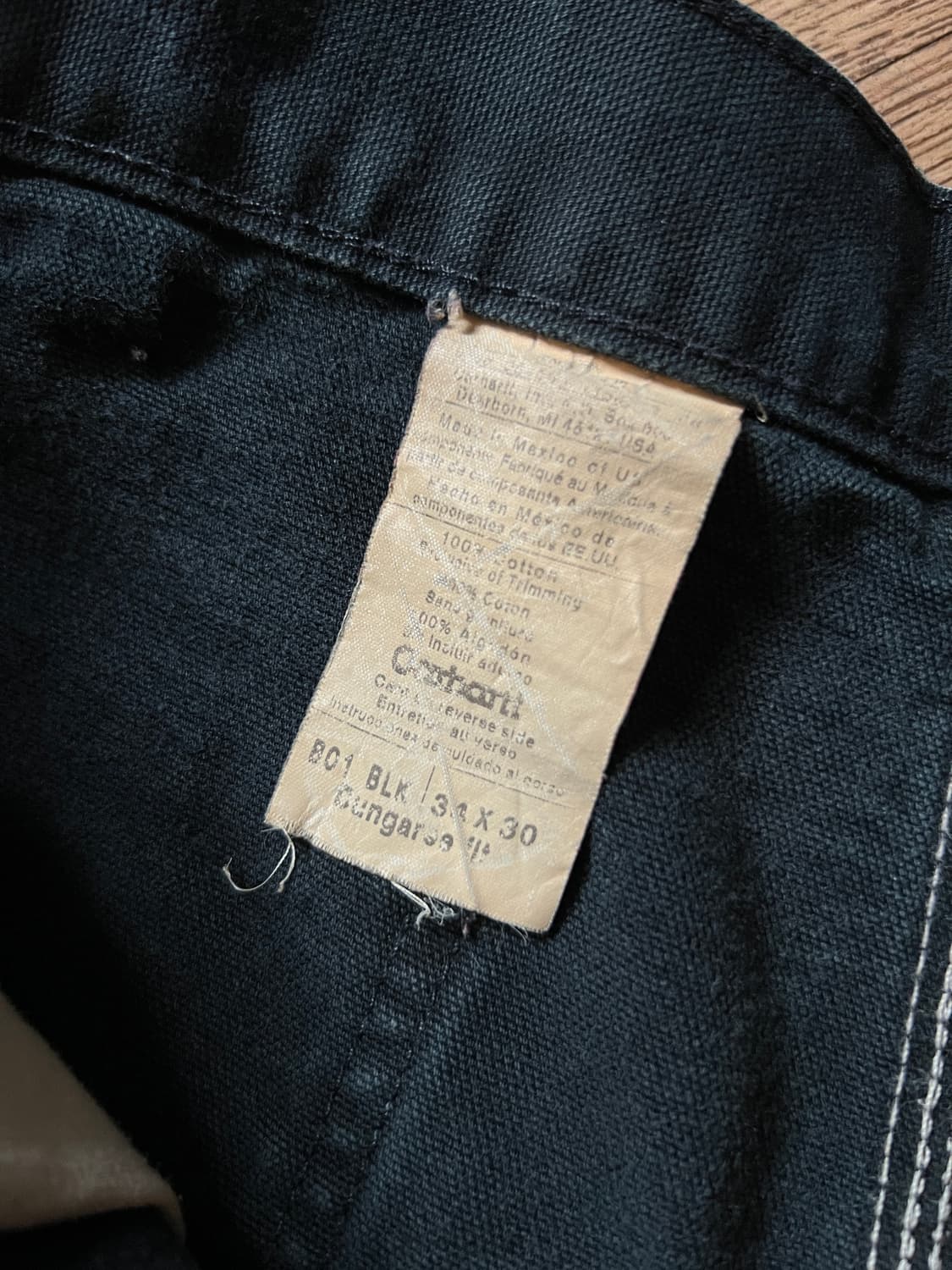 [34]칼하트 USA 빈티지 페인팅 블랙 더블니 워크 팬츠 상품이미지9