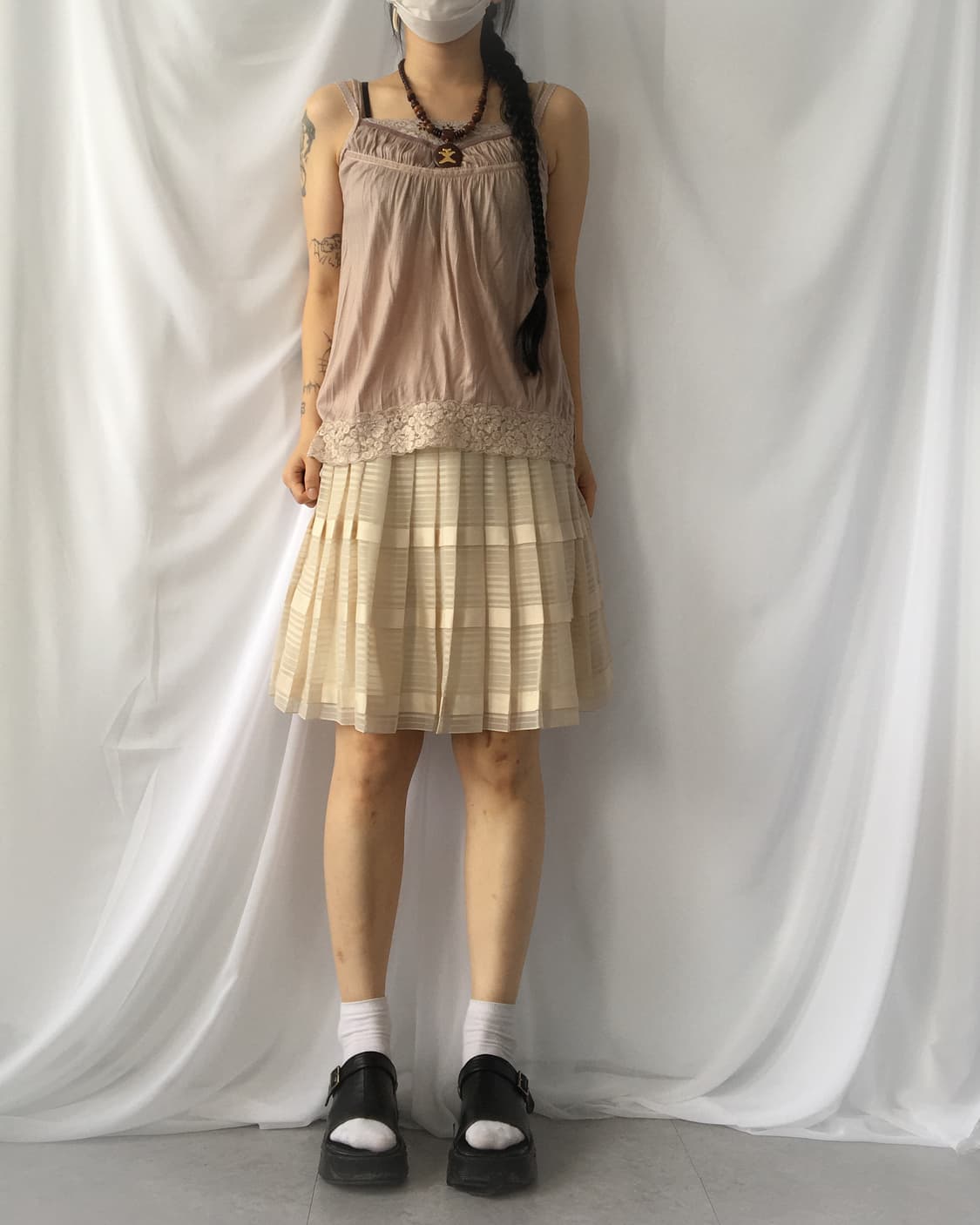 Lace trimming sleeveless 상품이미지1