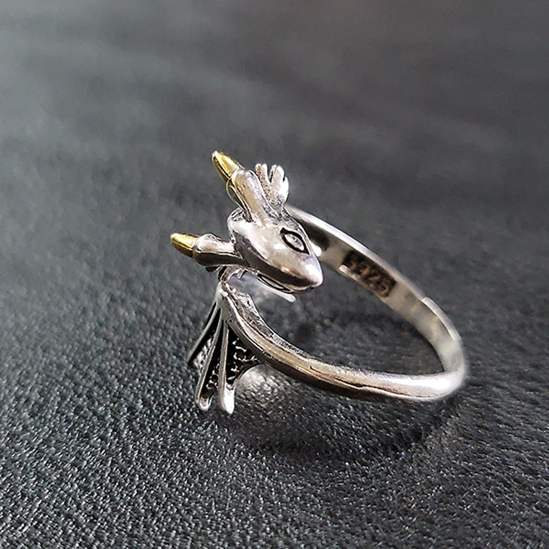 Dravorn 실버 남자 엔틱 빈티지 명품 용 드래곤 반지 상품이미지4