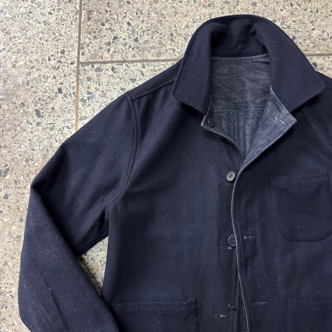 [M~L] Evan Kinori 이반키노리 양면 데님 울 초어 자켓 상품이미지6