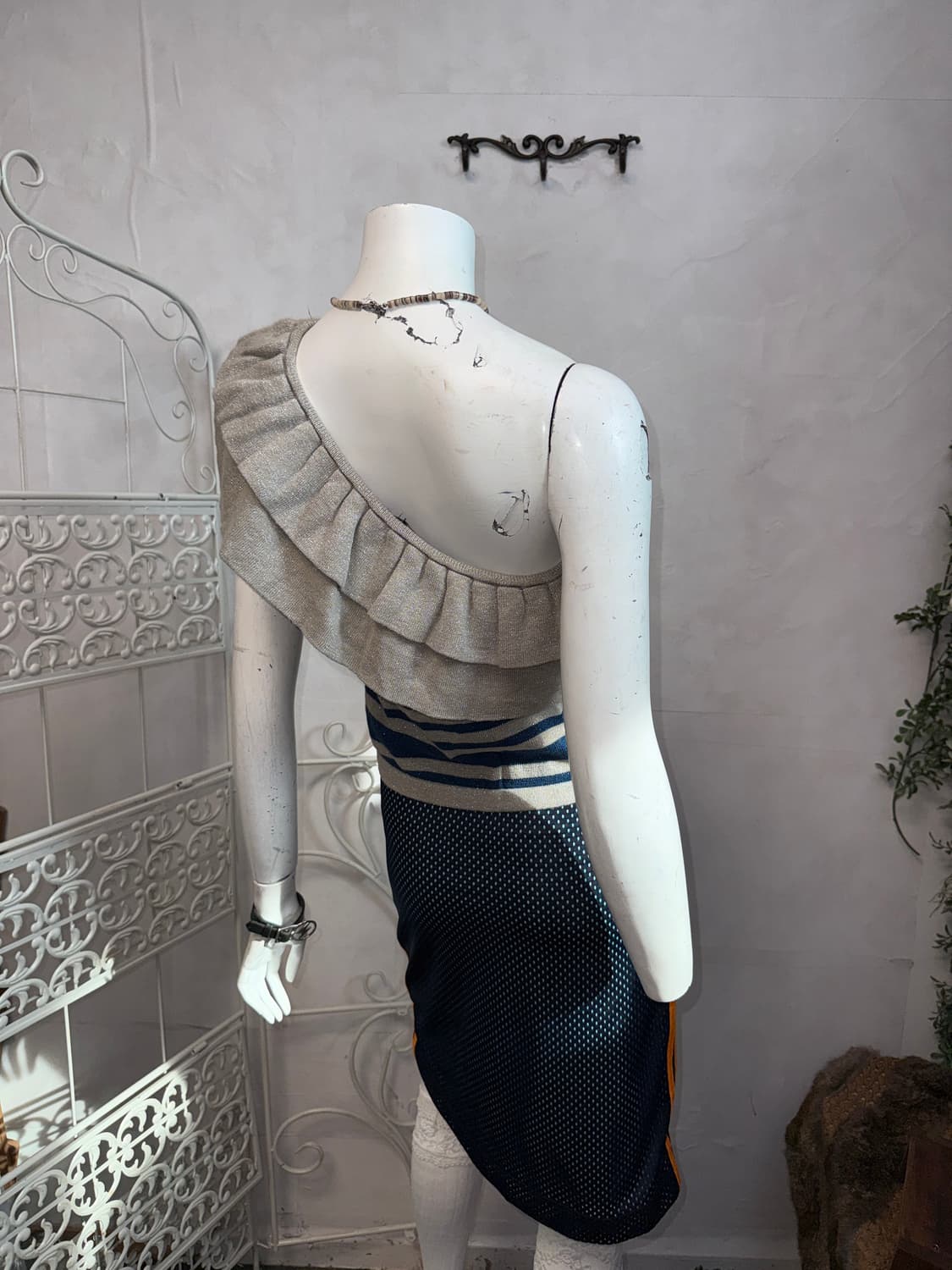 DIESEL one shoulder frill glitter 슬리브리스 상품이미지5