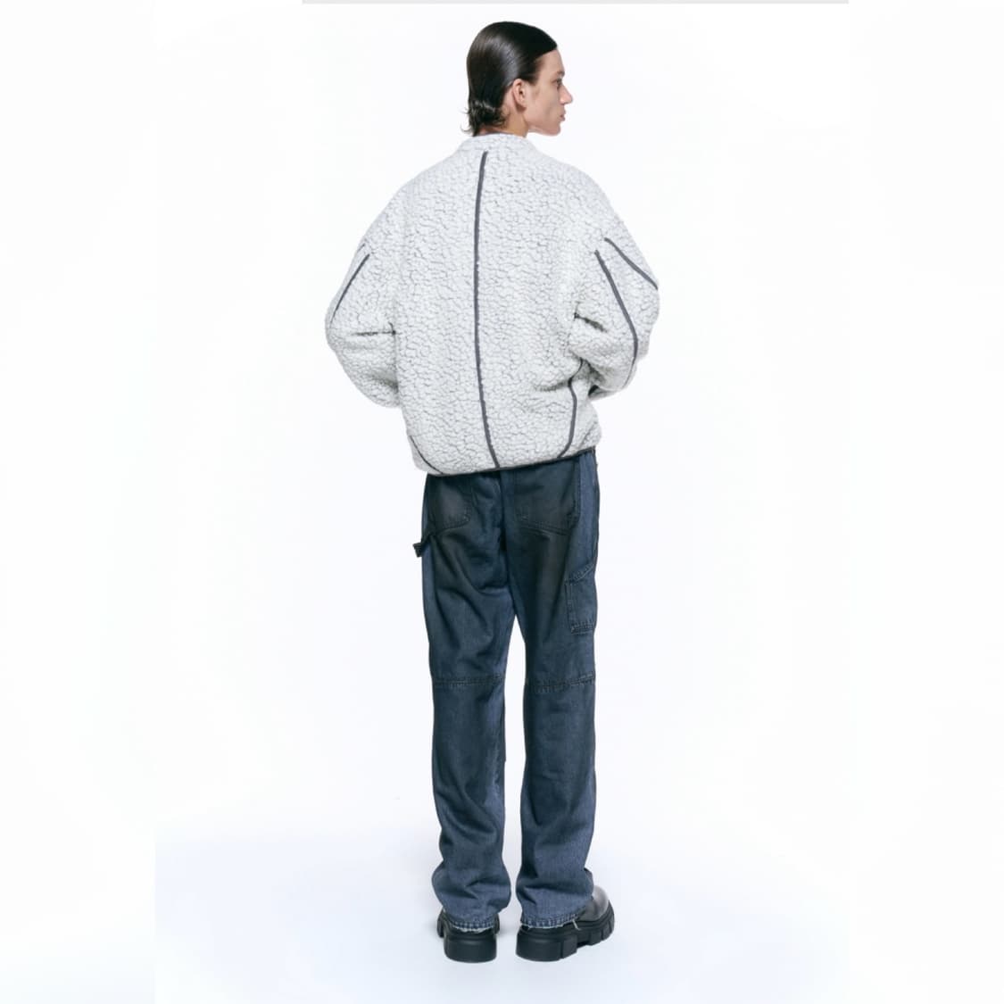 [택포](L) 인사일런스 ROMA 울 시어링 자켓 화이트 상품이미지2