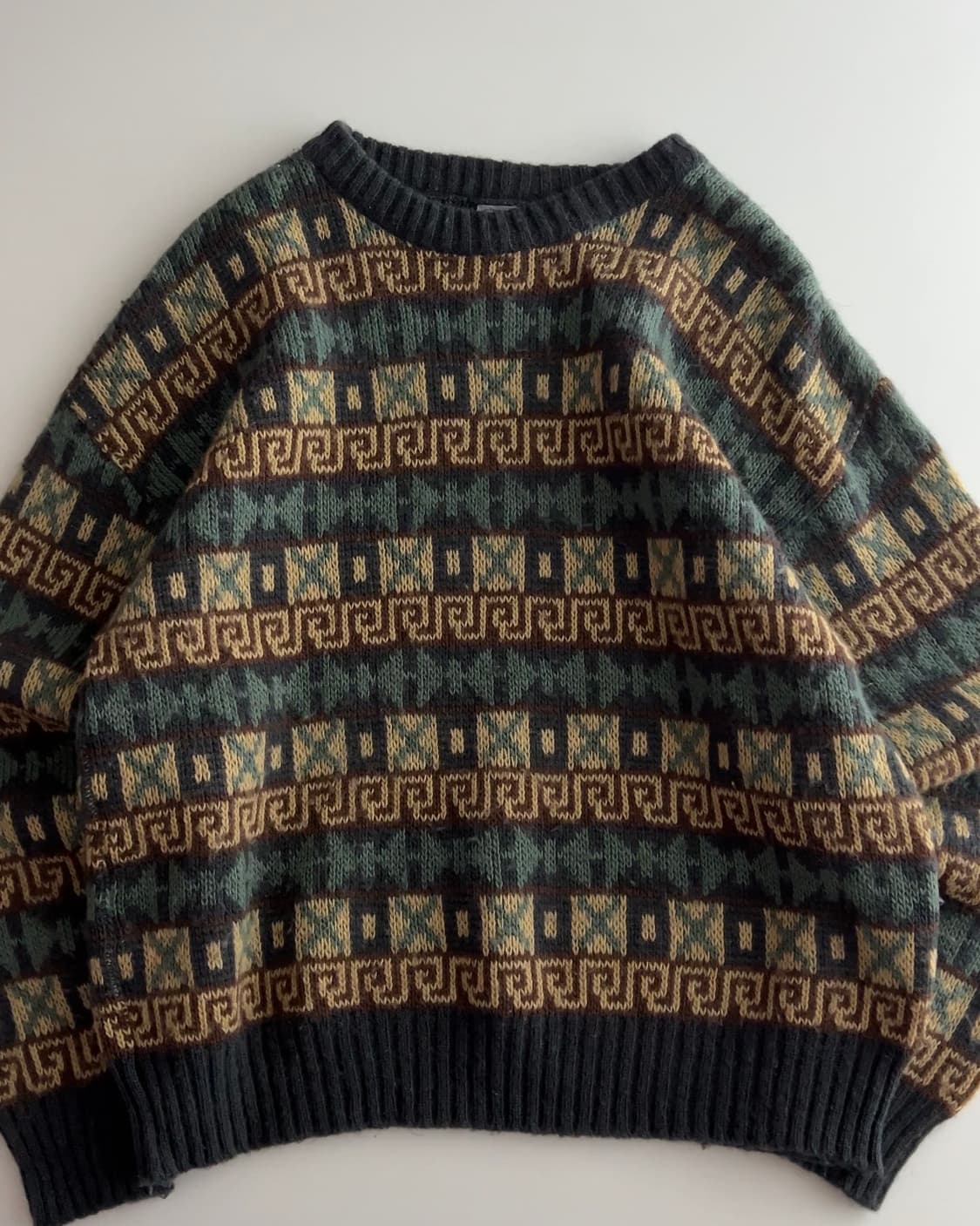 아이스웨어 아이슬란드 빈티지 패턴 울 니트 M 상품이미지4