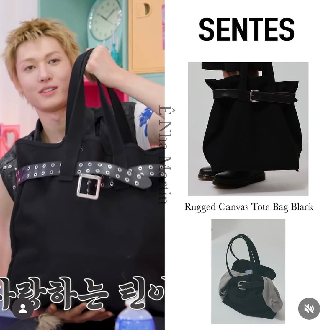 센테스 러기드 캔버스 토트백 블랙 상품이미지3