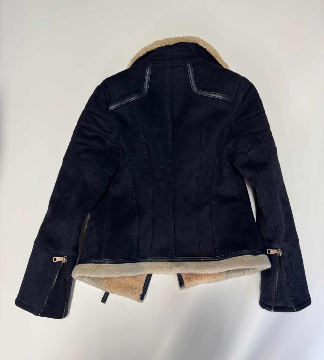 여성 주크 zooc 양털 양가죽 무스탕 자켓 55 네이비 상품이미지2