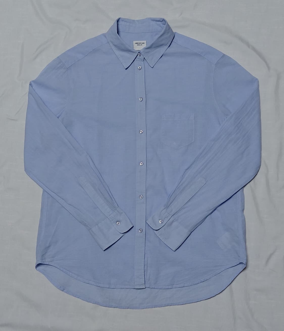 ​[L] 아메리칸 홀릭 삭스 블루 코튼 셔츠 상품이미지1