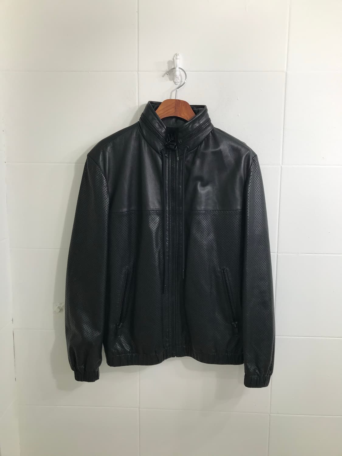 디젤 레더 후드 집업 자켓 상품이미지4