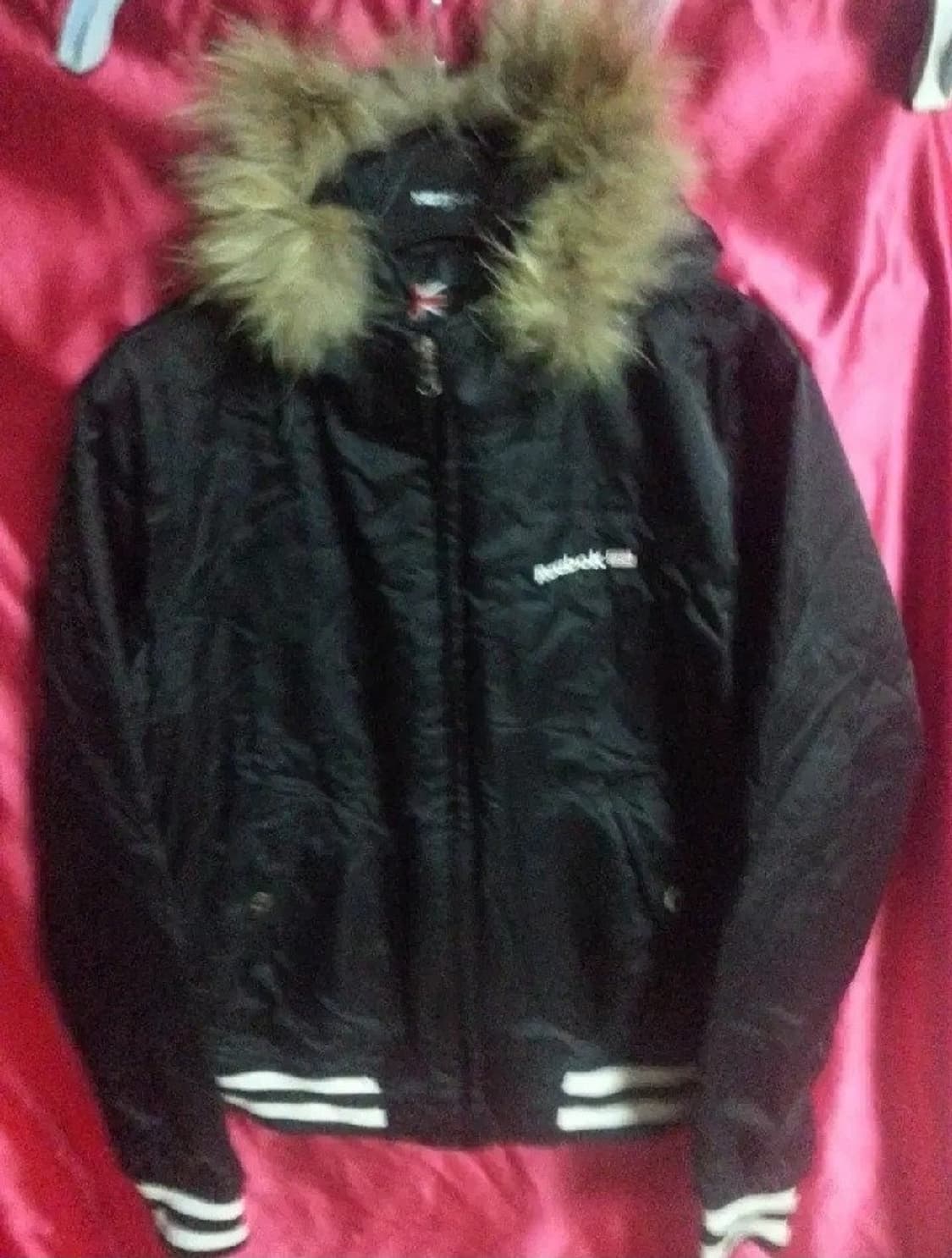 80-90s리복 클래식 올드스쿨 털후드 야상 얇은 패딩 점퍼 자켓 100 상품이미지1