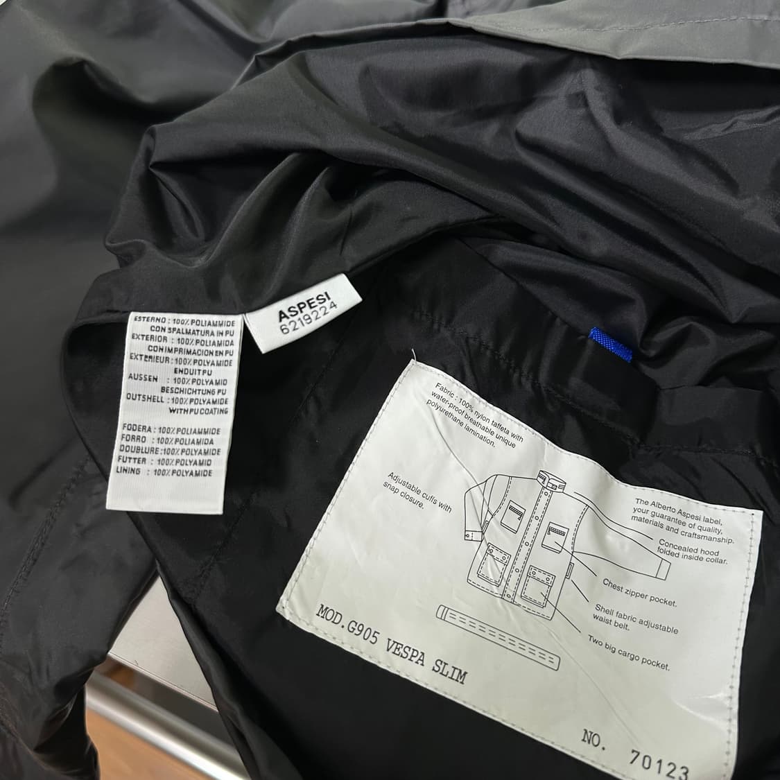 XL ASPESI 메탈그레이 바막 로브 바버자켓 상품이미지7