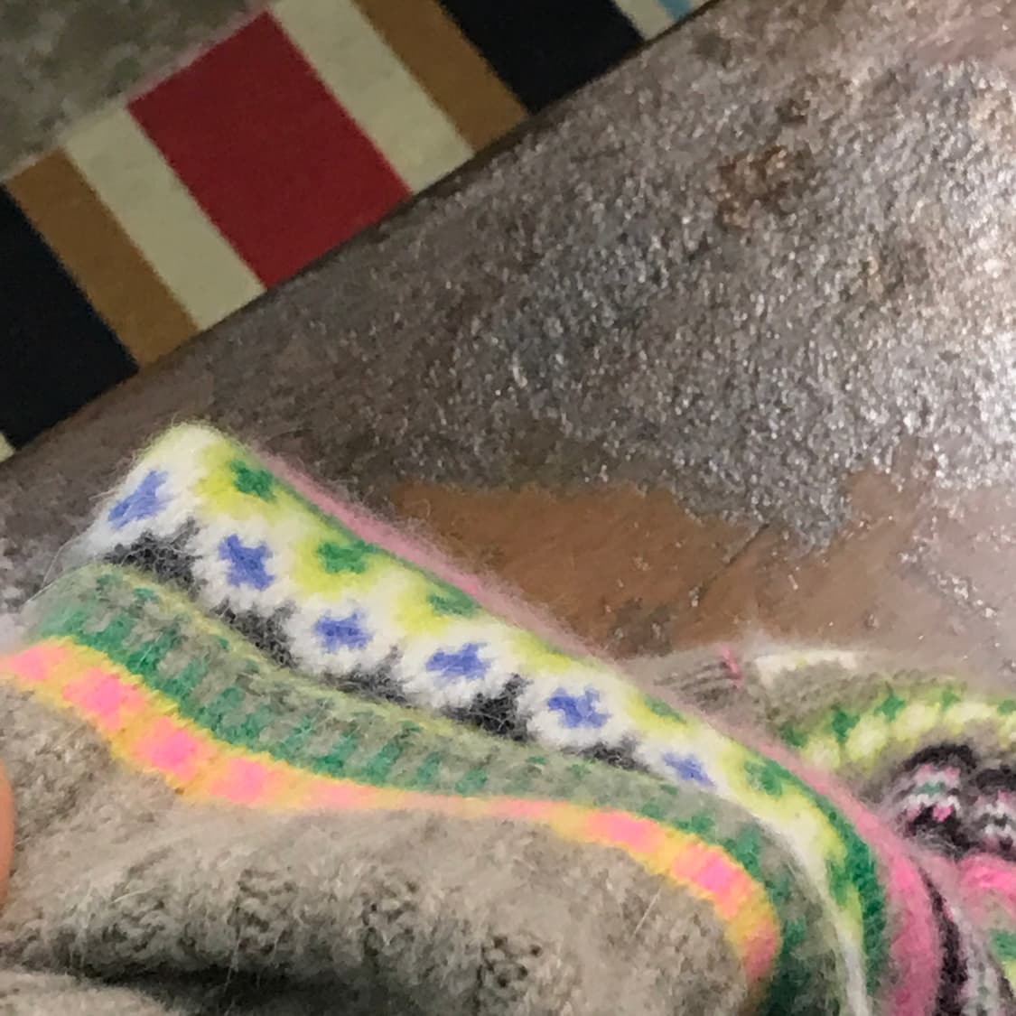 VTG 빈티지 페어아일 패턴 울 숏 니트 여성 44 사이즈  상품이미지4