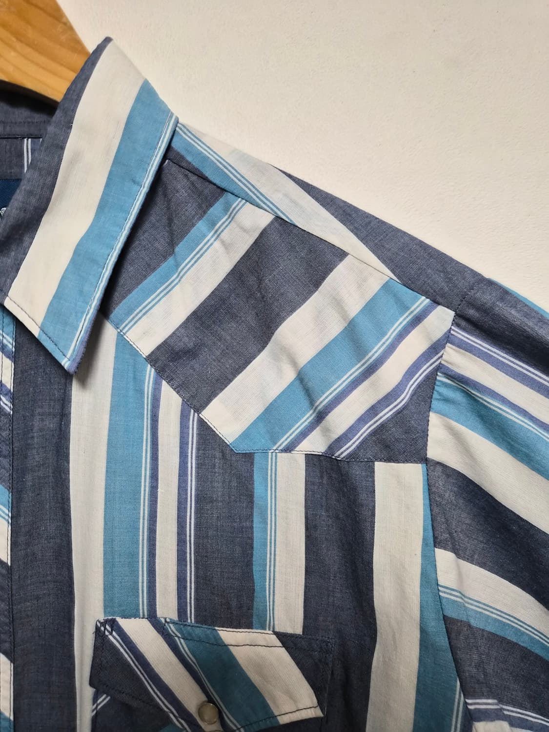 랭글러Wrangler 체크 웨스턴 반팔 셔츠 L - S361 상품이미지3