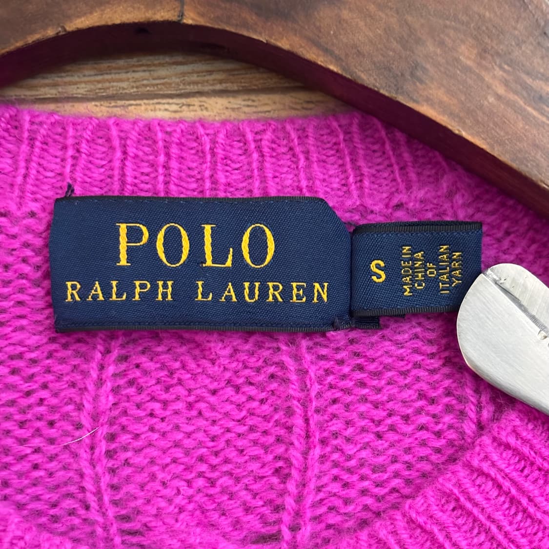 폴로 캐시미어 메리노울 니트 S 핑크 케이블 랄프로렌 초경량 상품이미지2