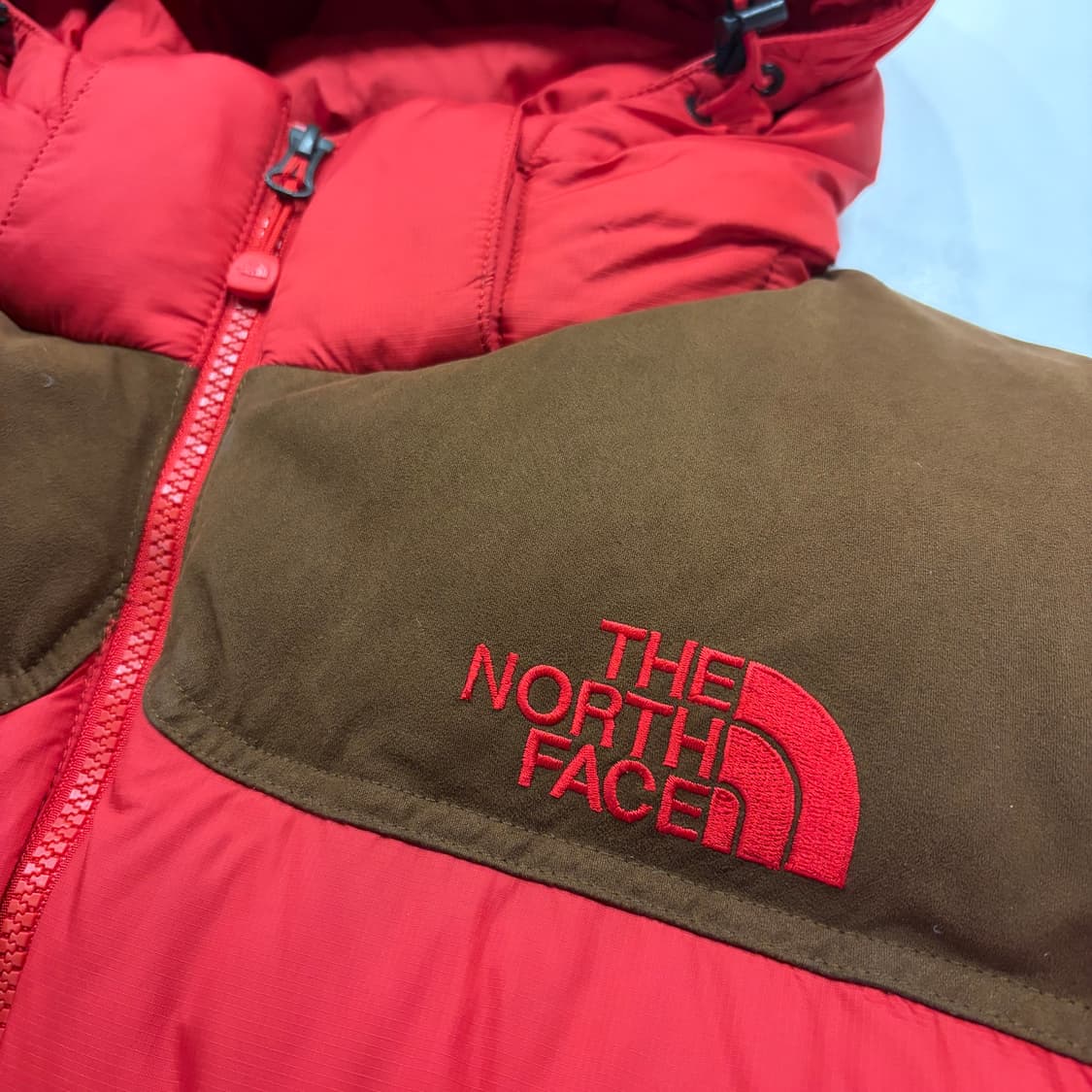 [100] 노스페이스 화이트라벨 마르코 눕시 패딩 레드 브라운 B396 상품이미지4