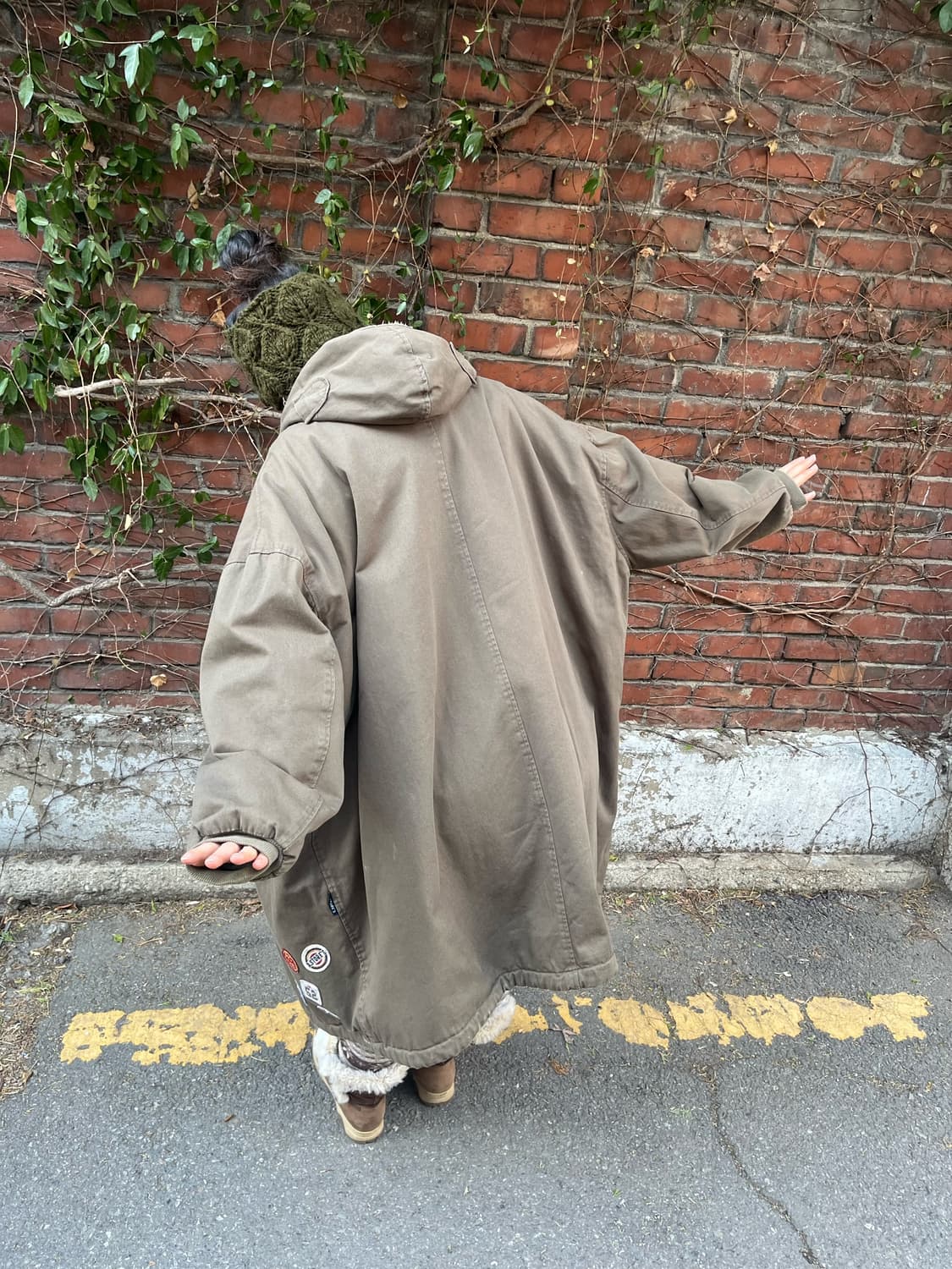 drugstores 카키 양털 후드 야상 아우터 상품이미지7