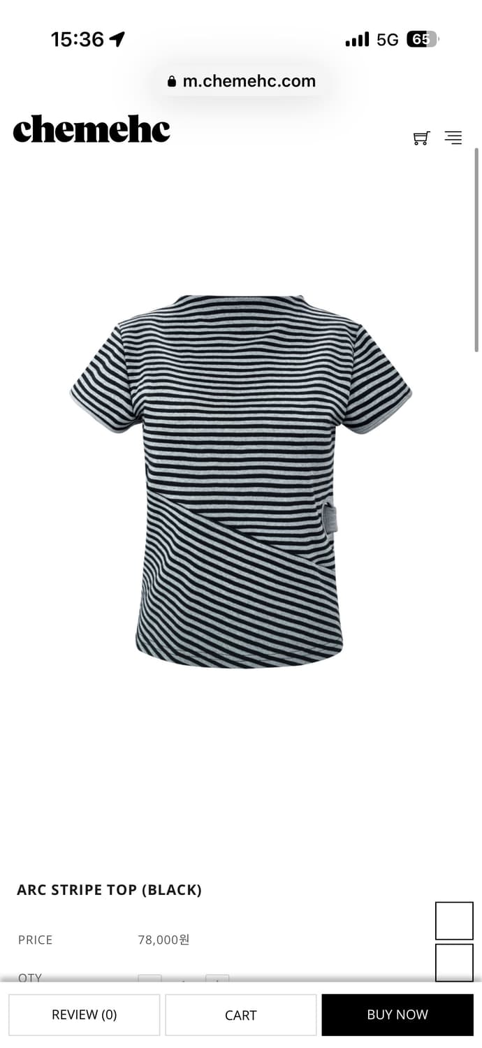 체메씨 ARC STRIPE TOP (BLACK) 상품이미지1