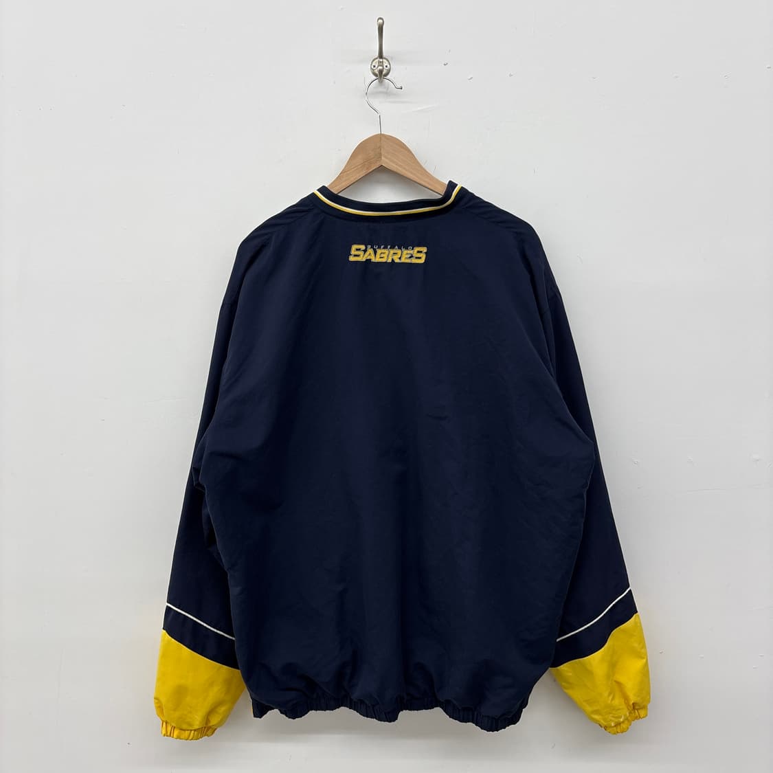 NHL 네이비/옐로우 배색 나일론 바람막이 맨투맨 남XL 상품이미지5