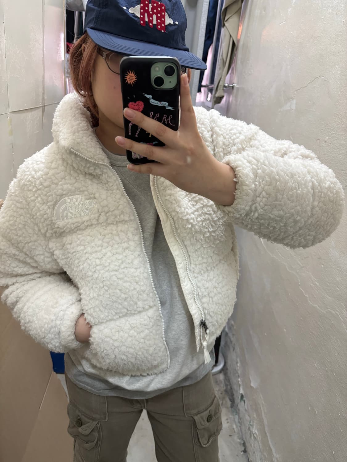 노스페이스 뽀글이 화이트 패딩 상품이미지1