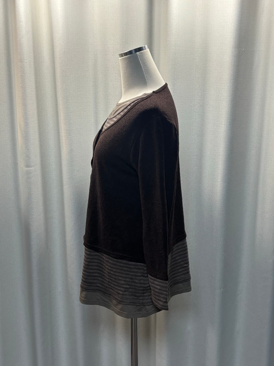 모리걸st 브라운 레이어드 긴팔 슬리브 티셔츠 상품이미지2